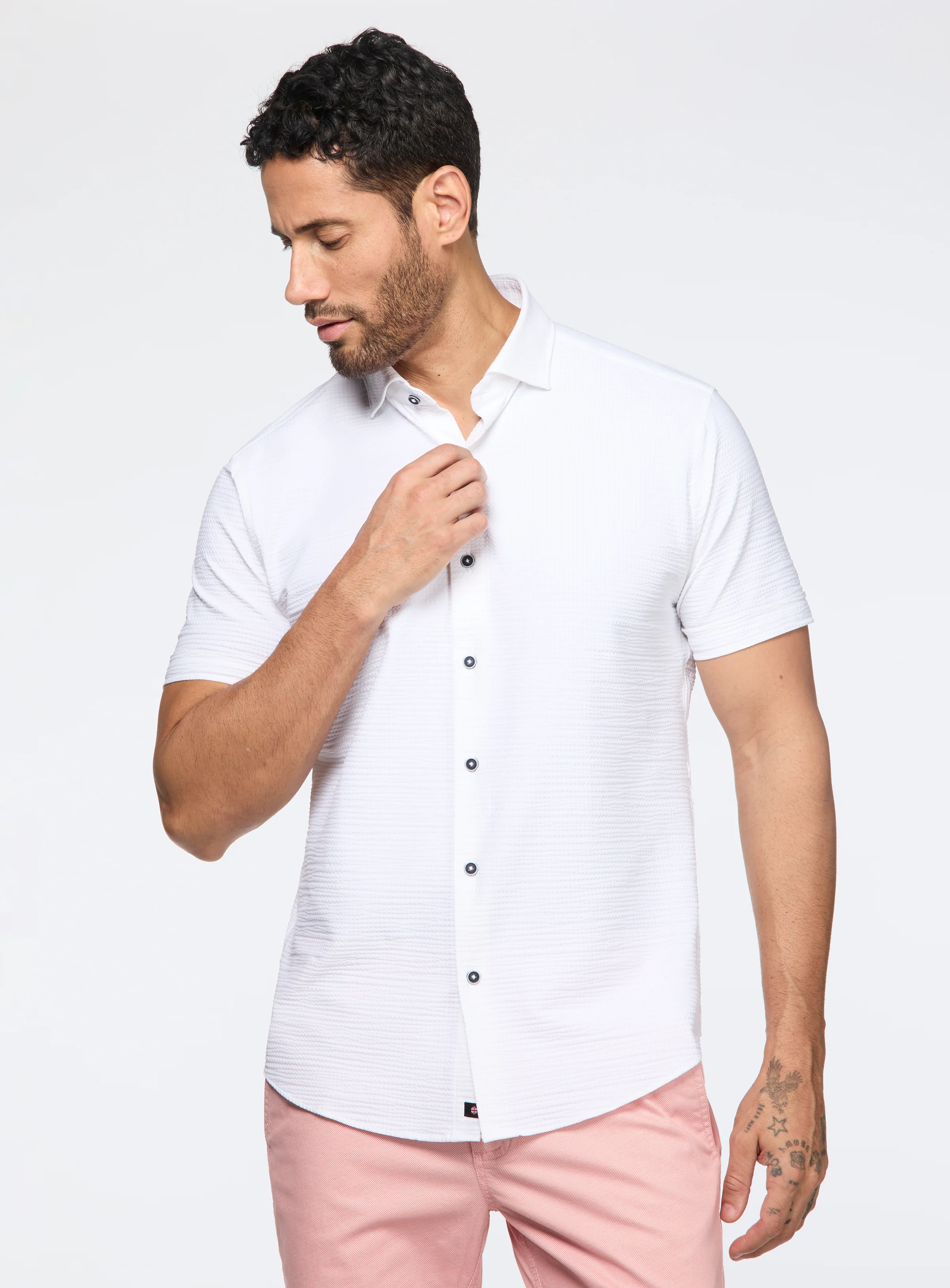 Chemise extensible à texture gaufrée - Image 3