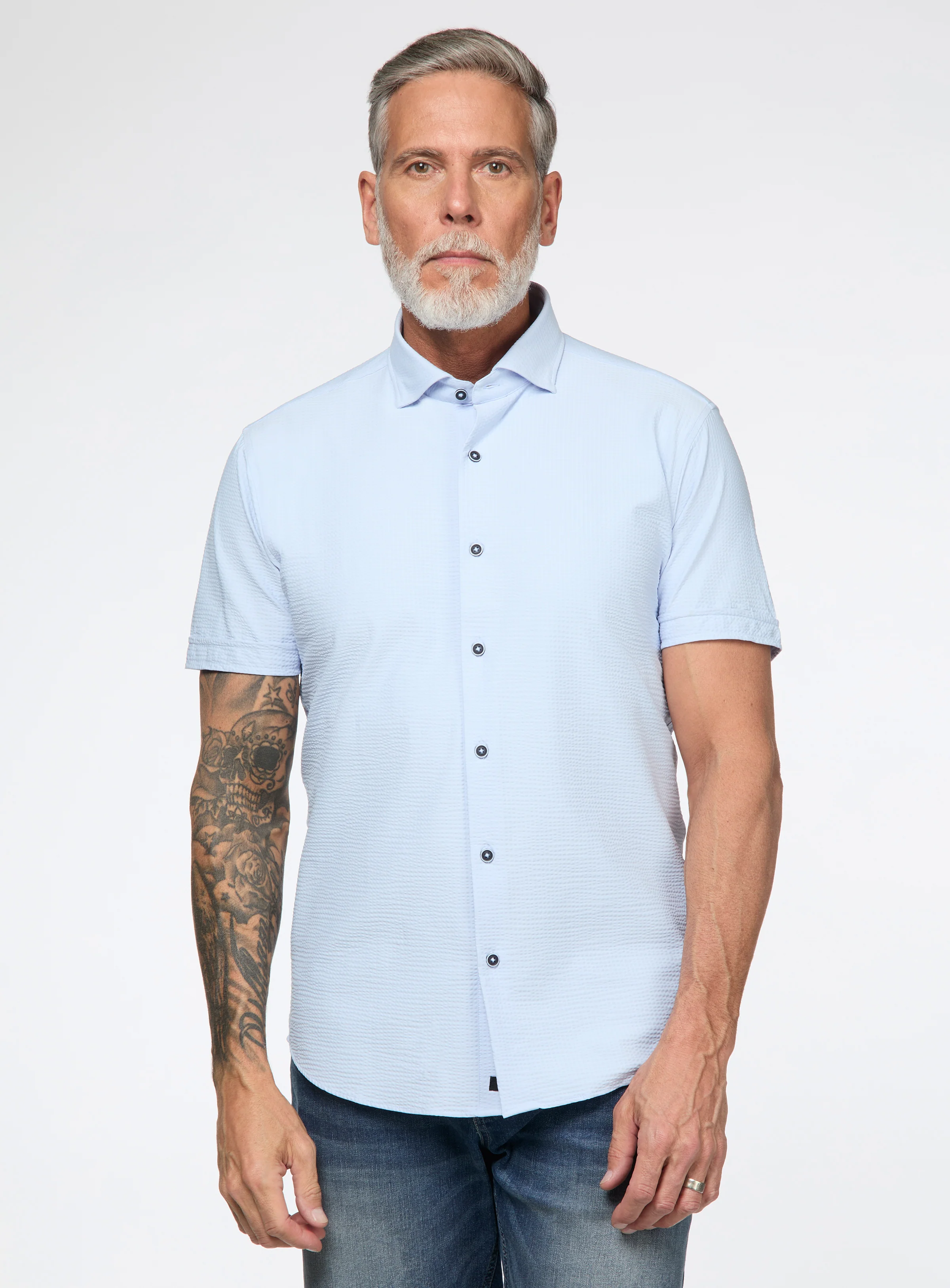 Chemise extensible à texture gaufrée - Image 6