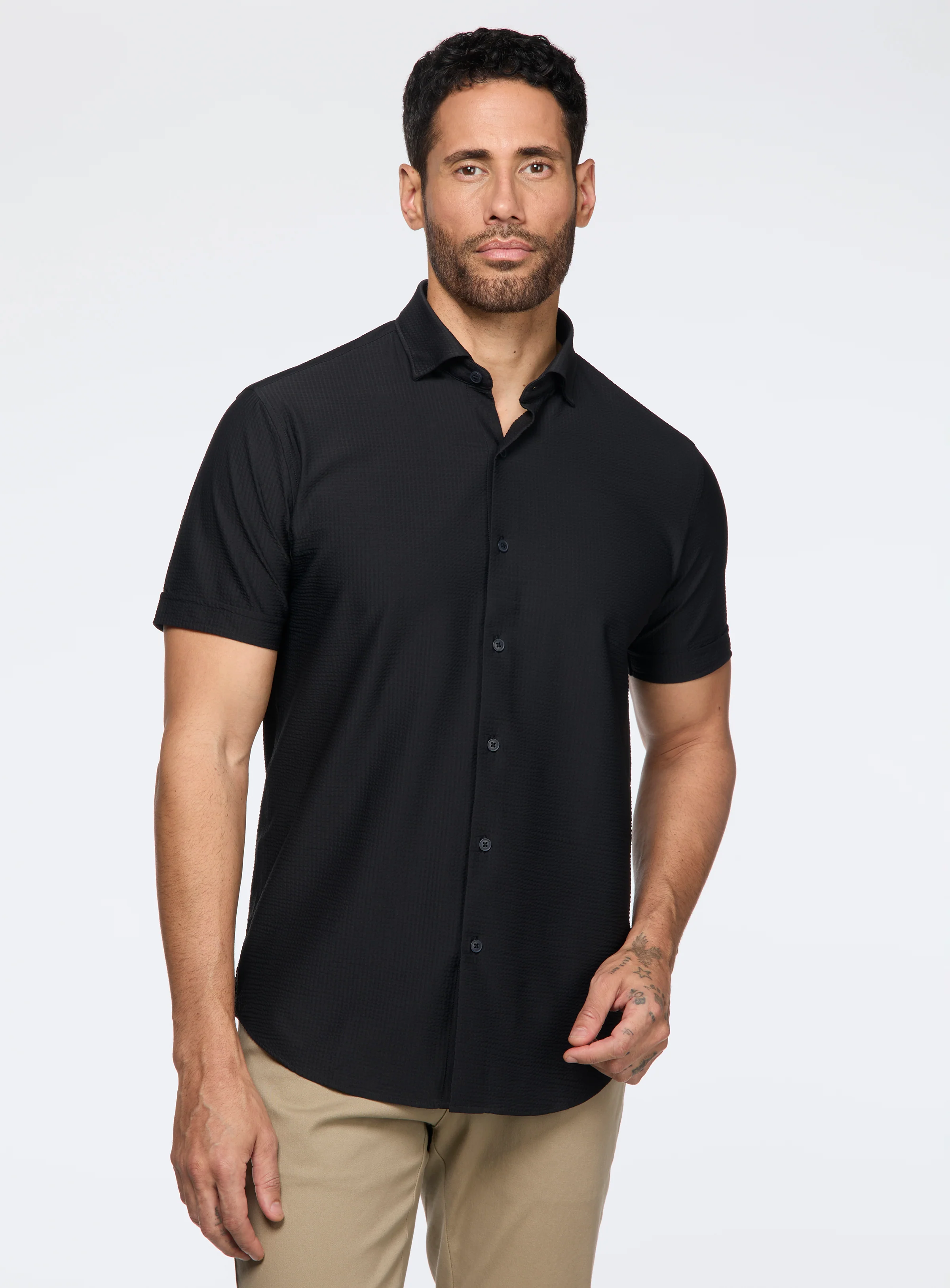 Chemise extensible à texture gaufrée - Image 8