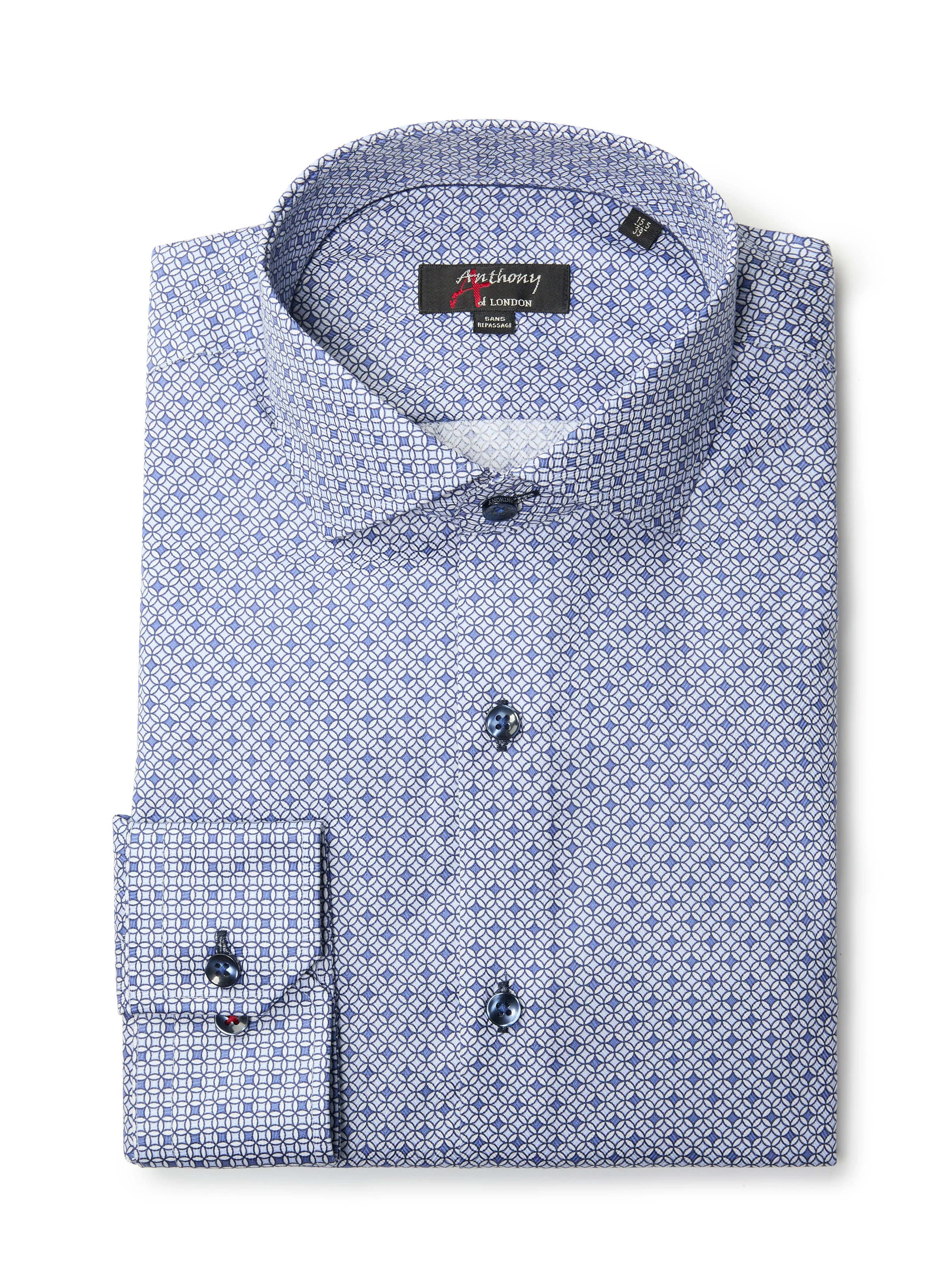 Chemise sans repassage à motif de vitrail