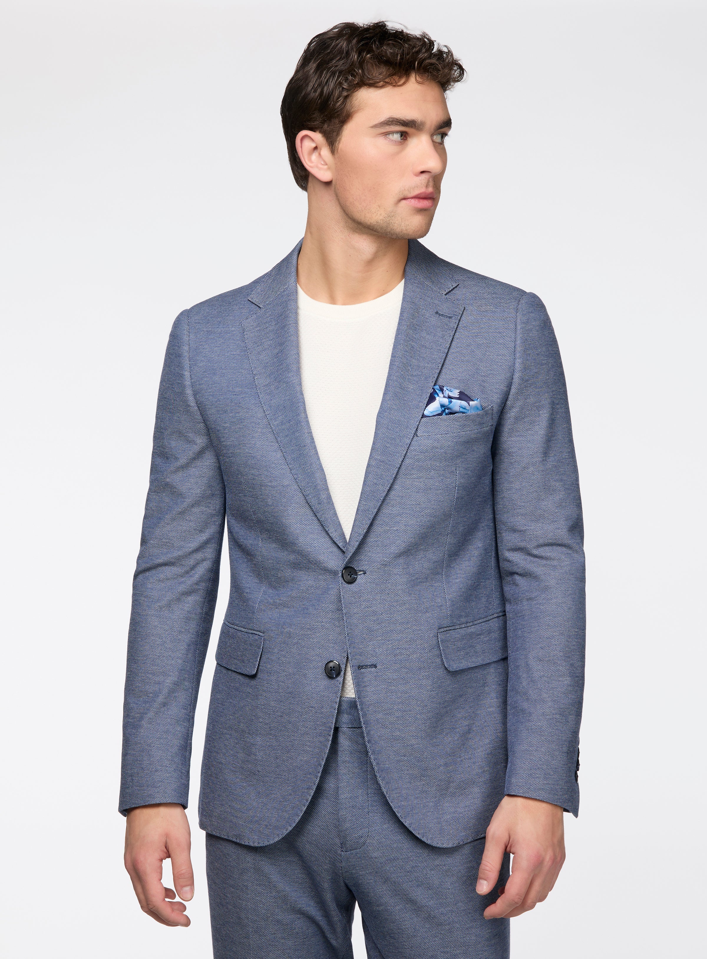 Complet bleu en tricot extensible - Image 2
