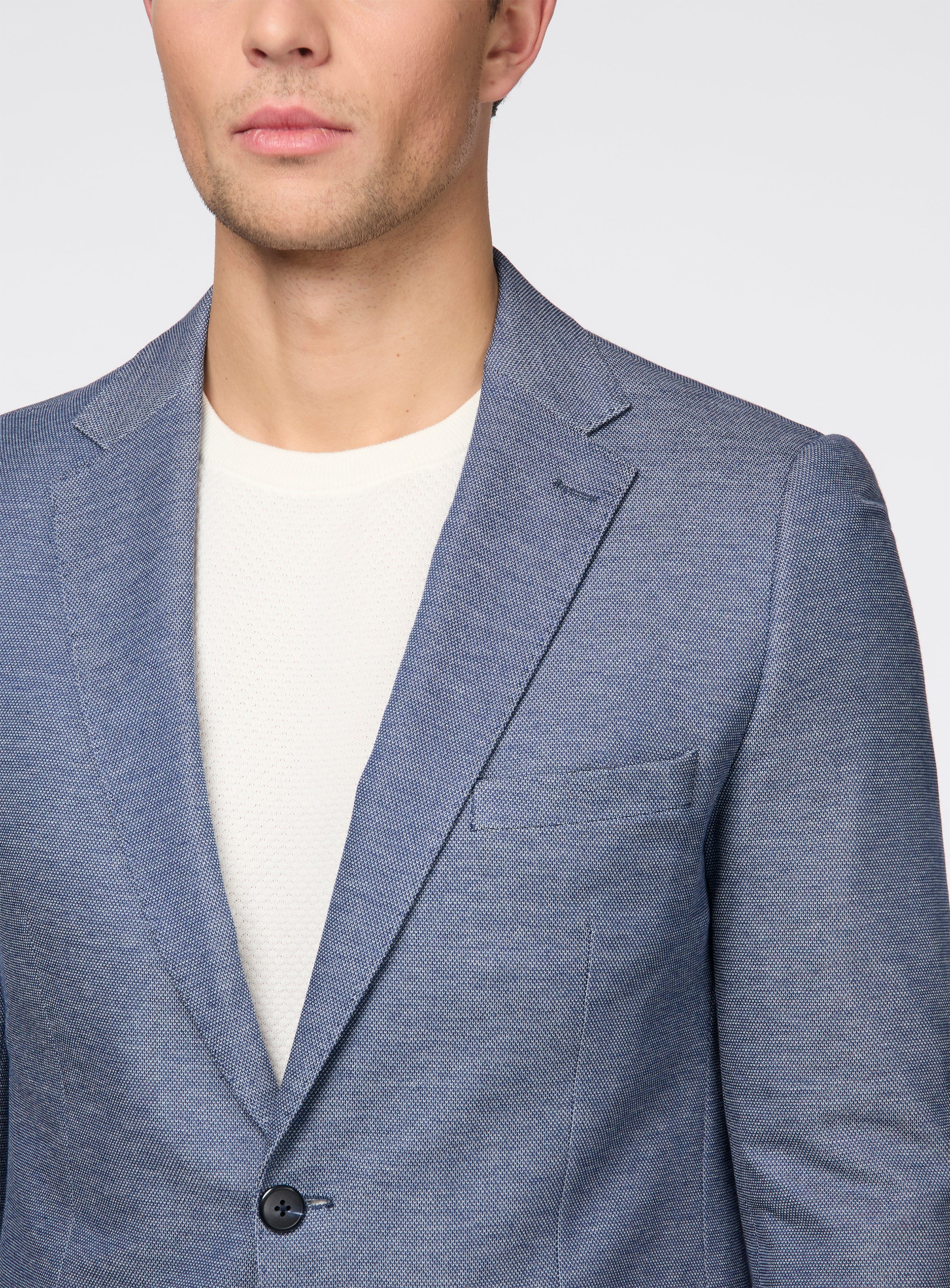 Complet bleu en tricot extensible - Image 3