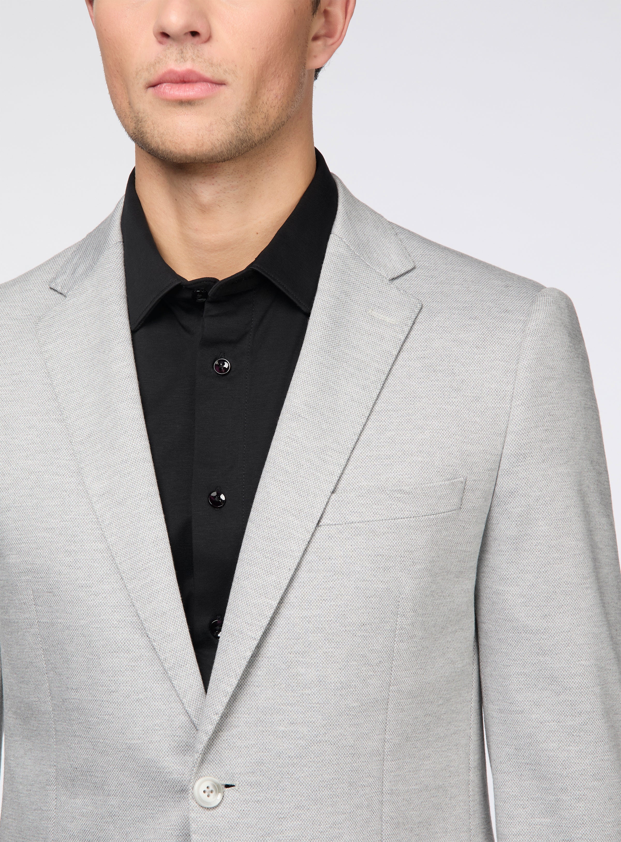 Complet gris en tricot extensible - Image 2