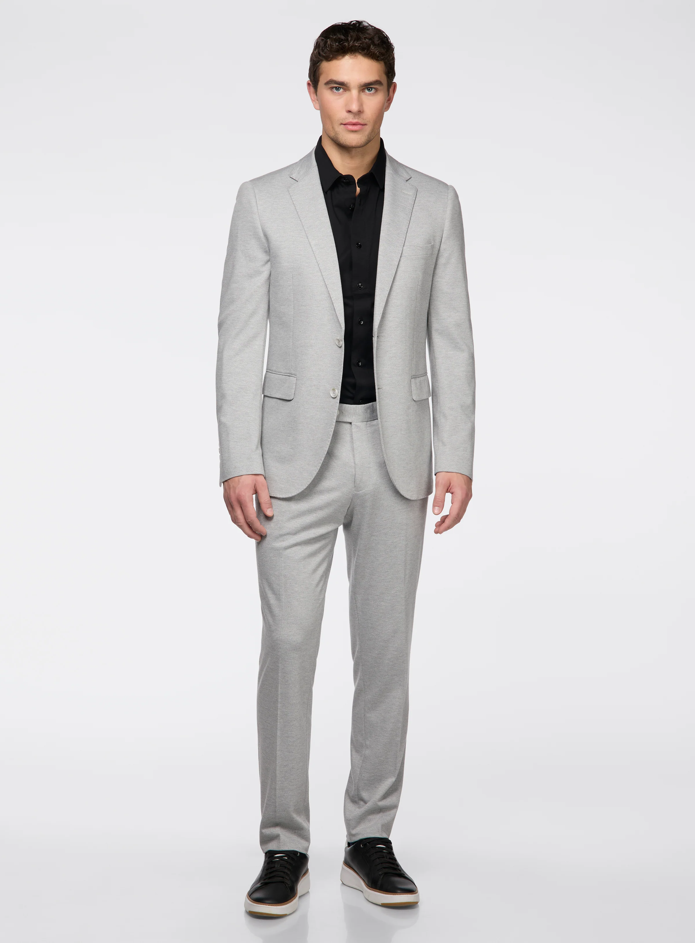 Complet gris en tricot extensible - Image 4