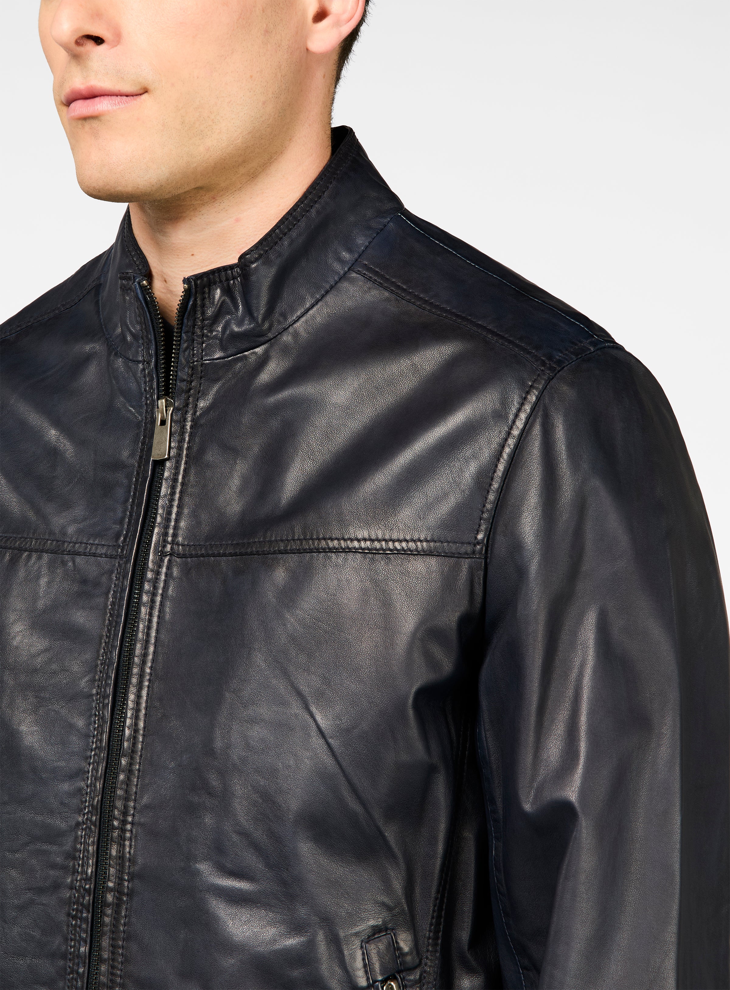 Manteau bomber en cuir - Image 2
