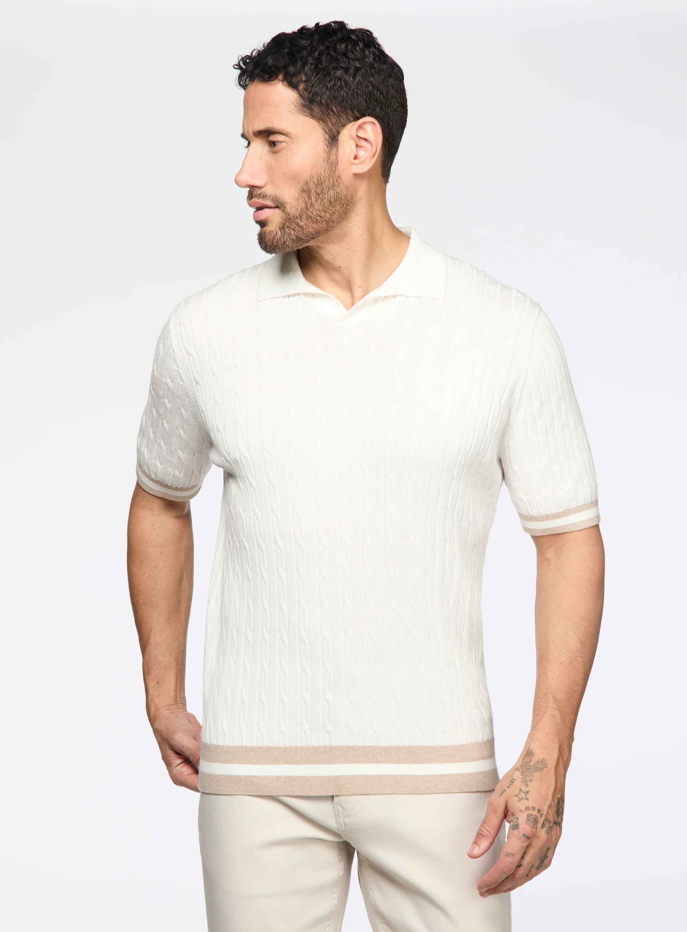Polo en tricot torsadé - Image 3