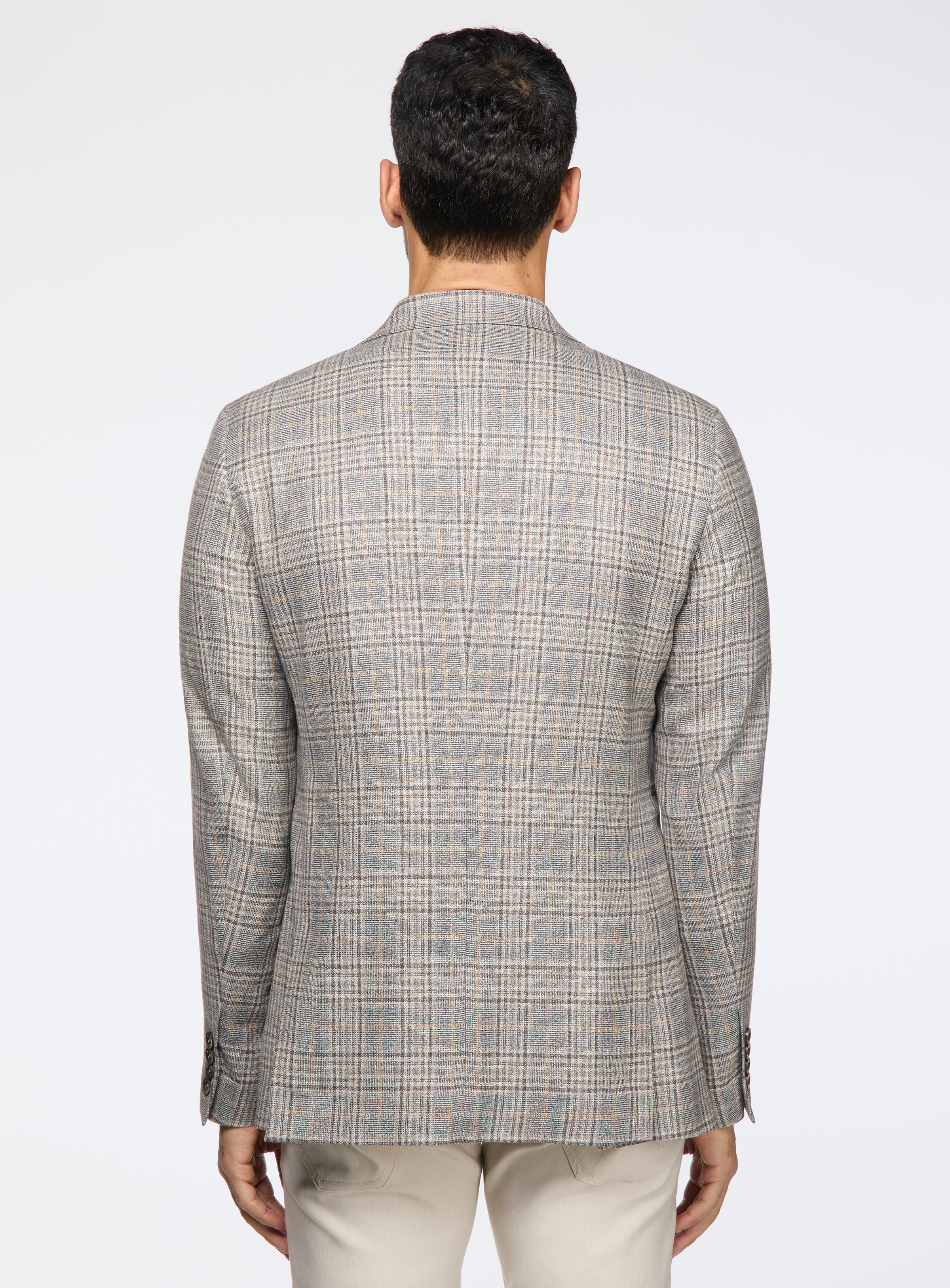 Veston gris à carreaux taupe - Image 3