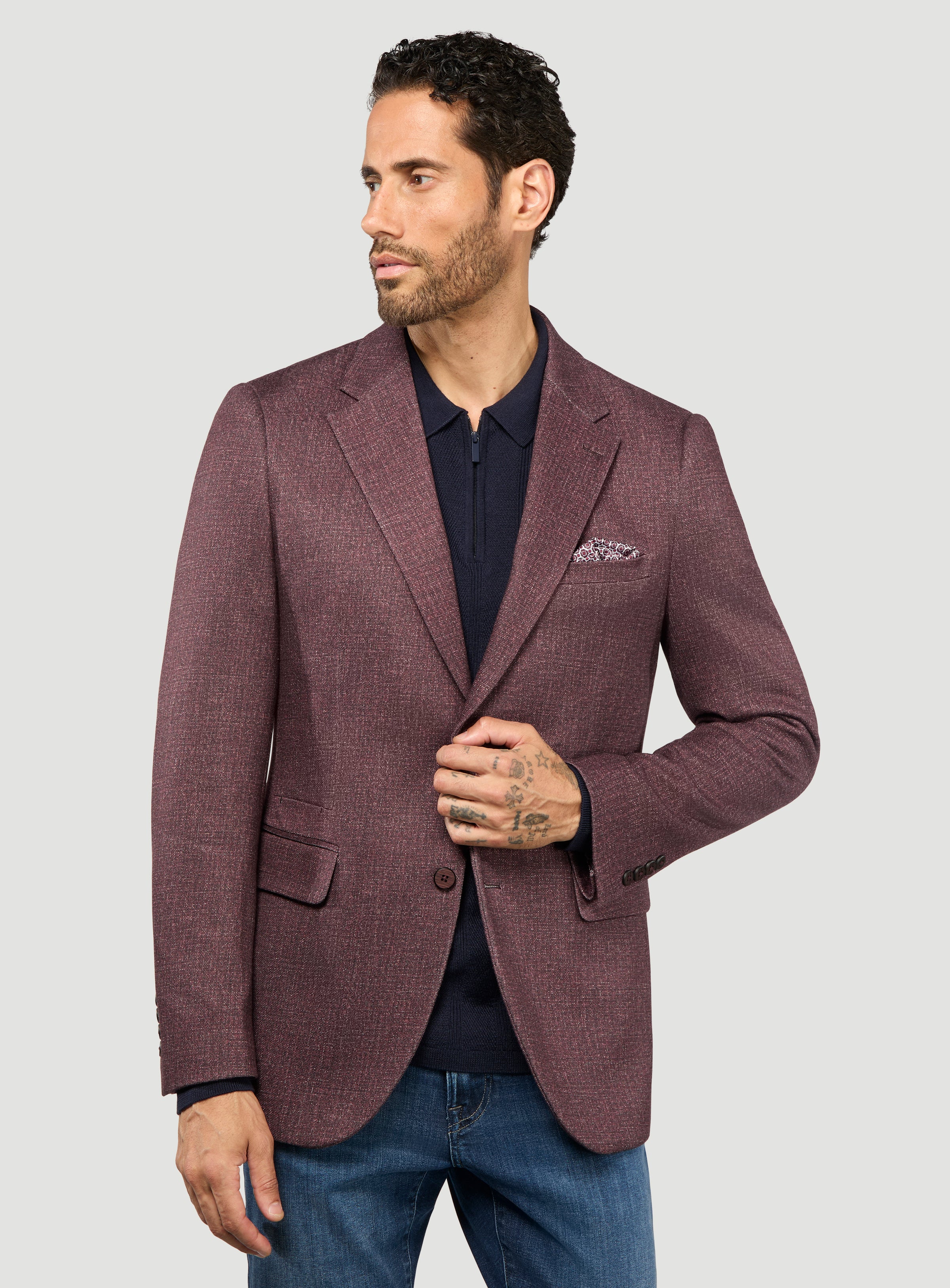 Veston bordeaux texturé