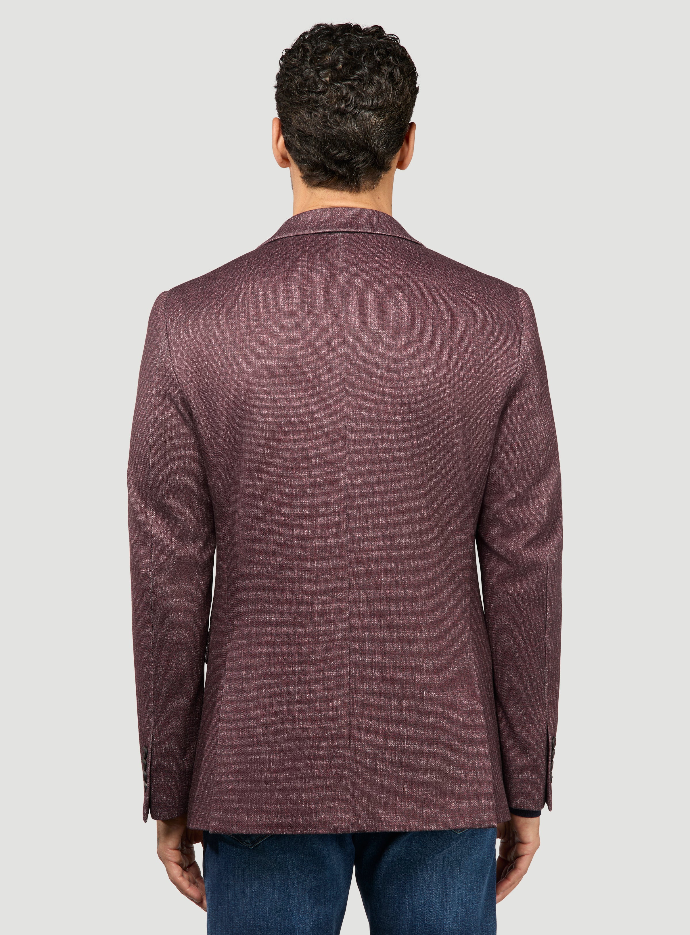 Veston bordeaux texturé - Image 3