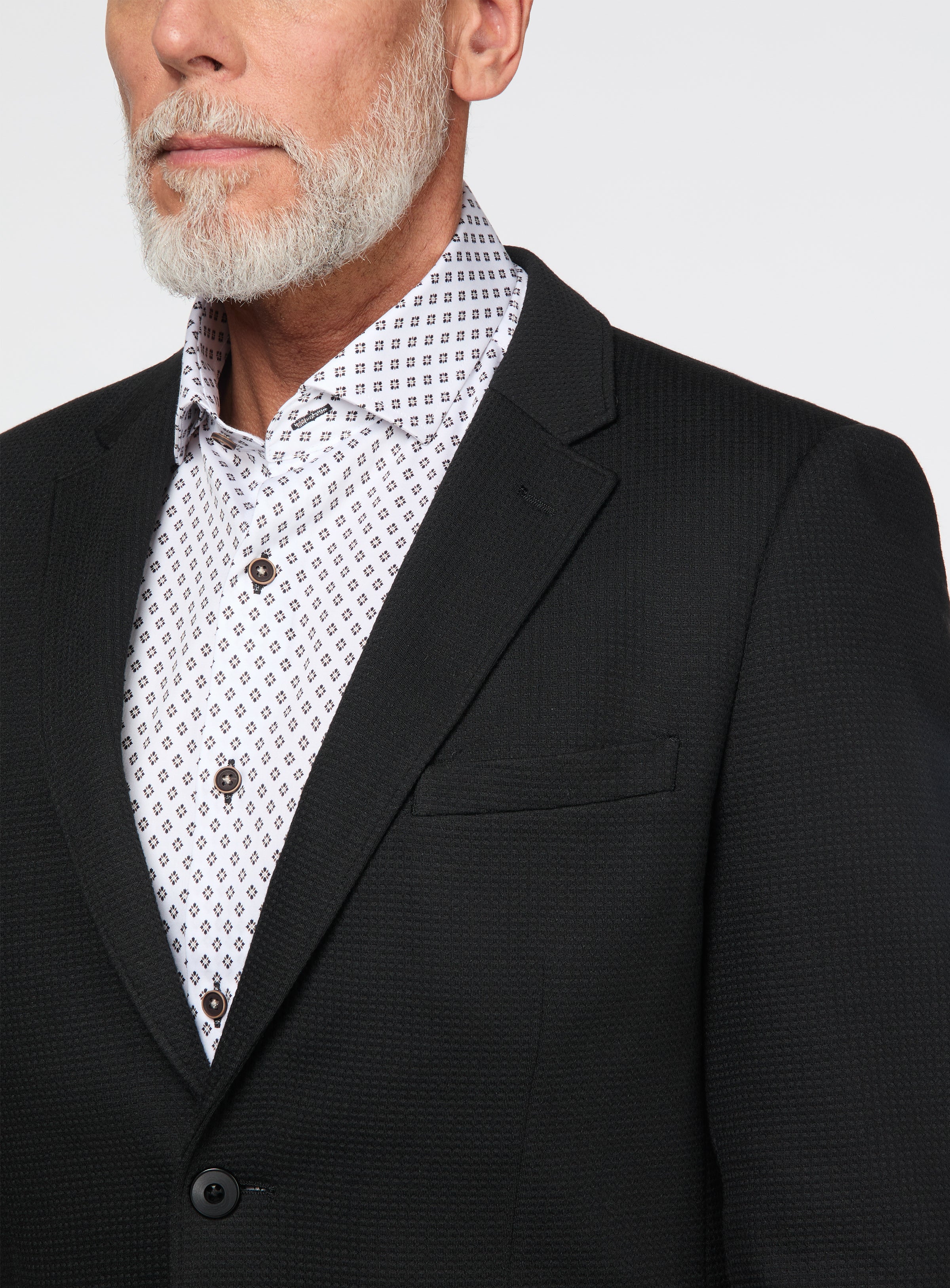 Veston en tricot gauffré noir - Image 2