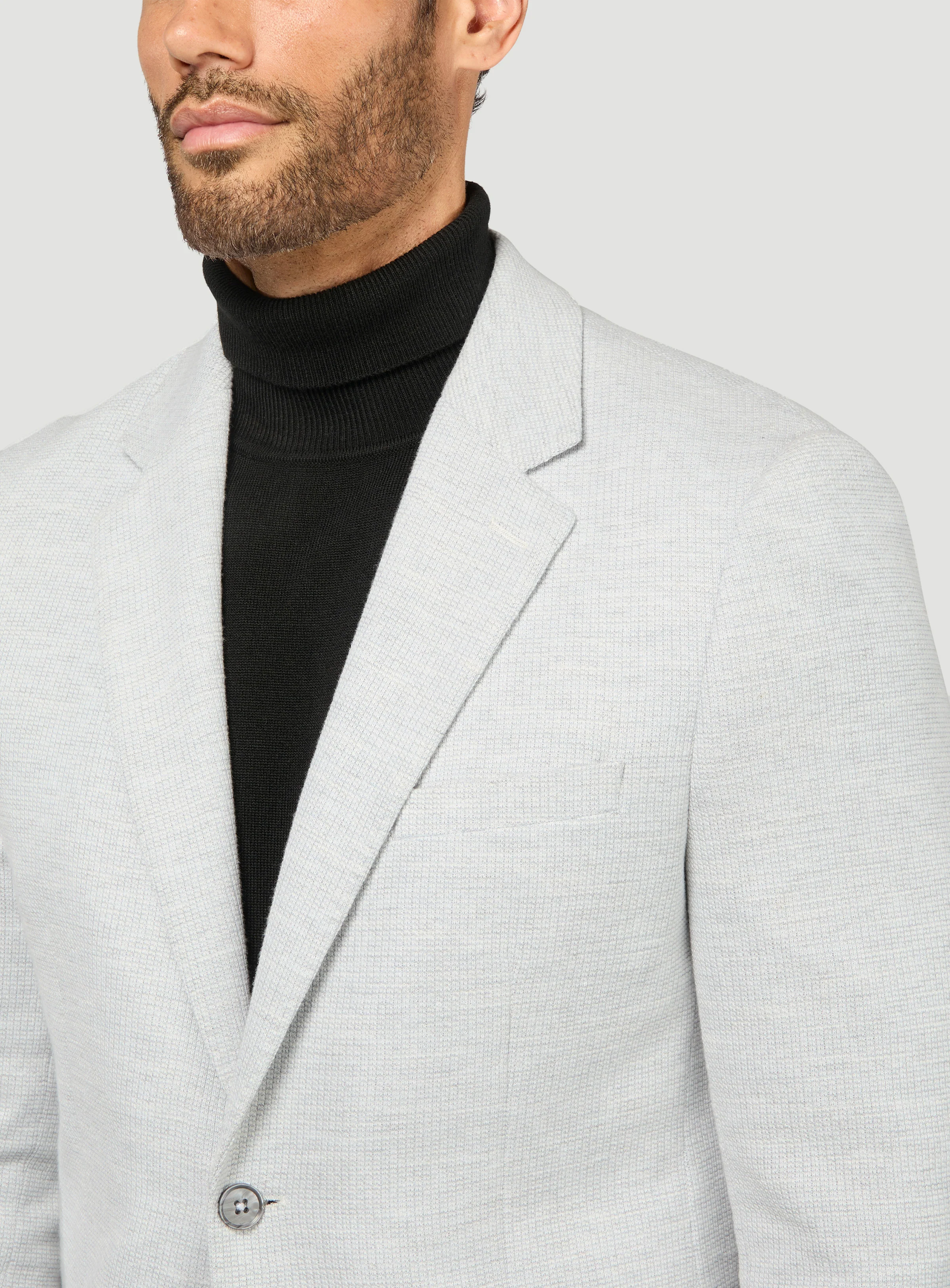 Veston en tricot texturé gris - Image 2