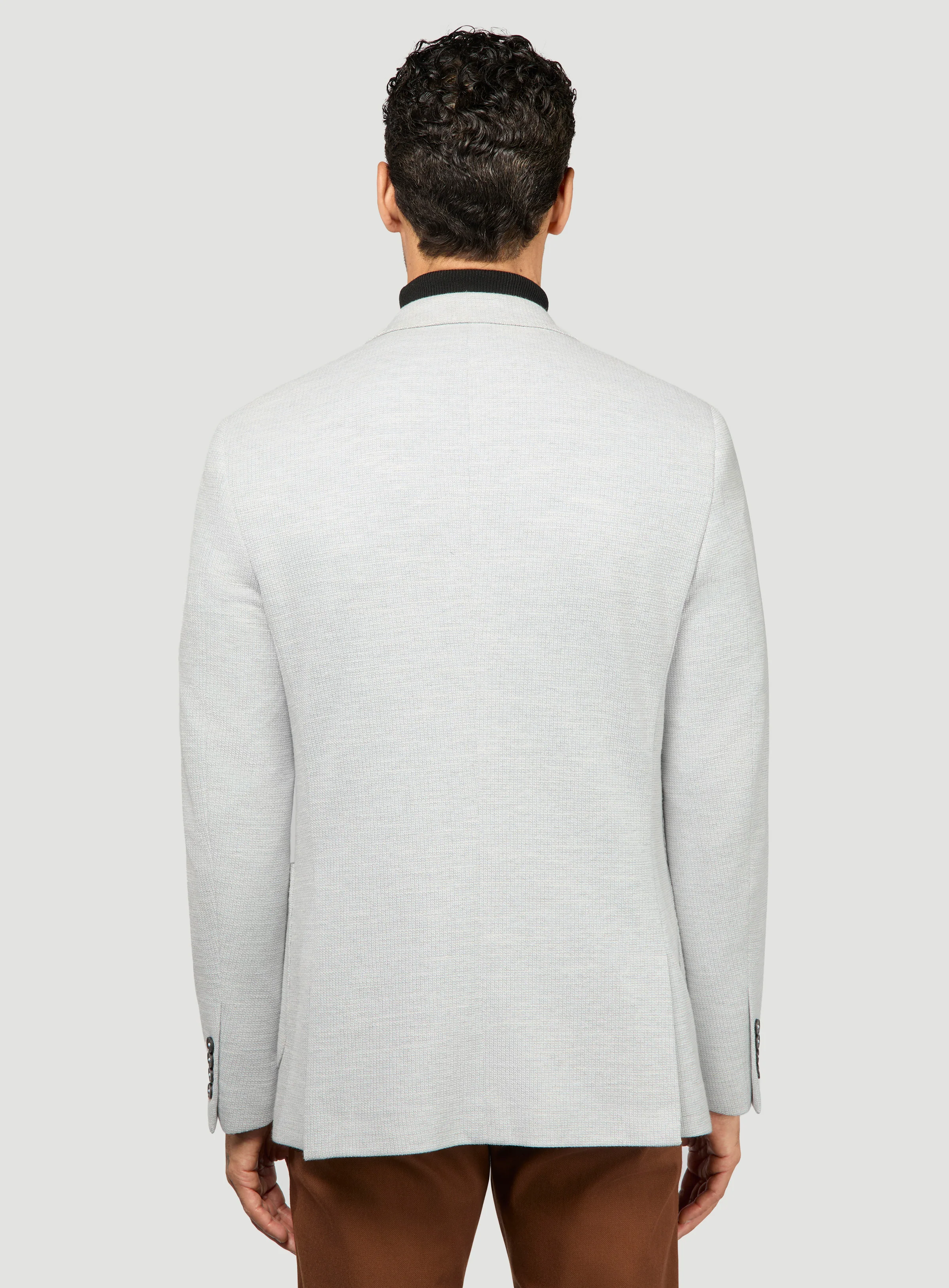 Veston en tricot texturé gris - Image 3