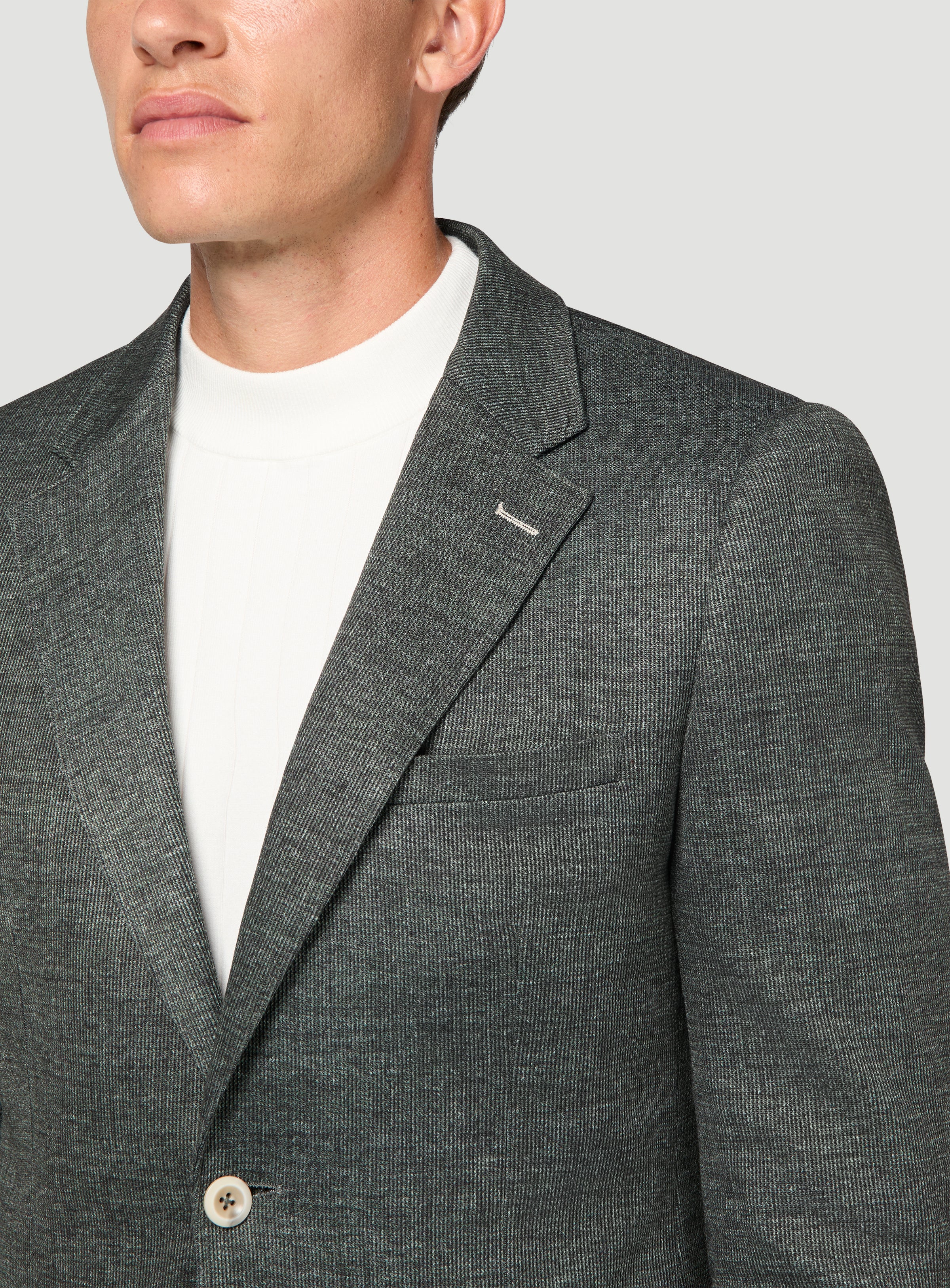 Veston vert en tricot vertical - Image 2