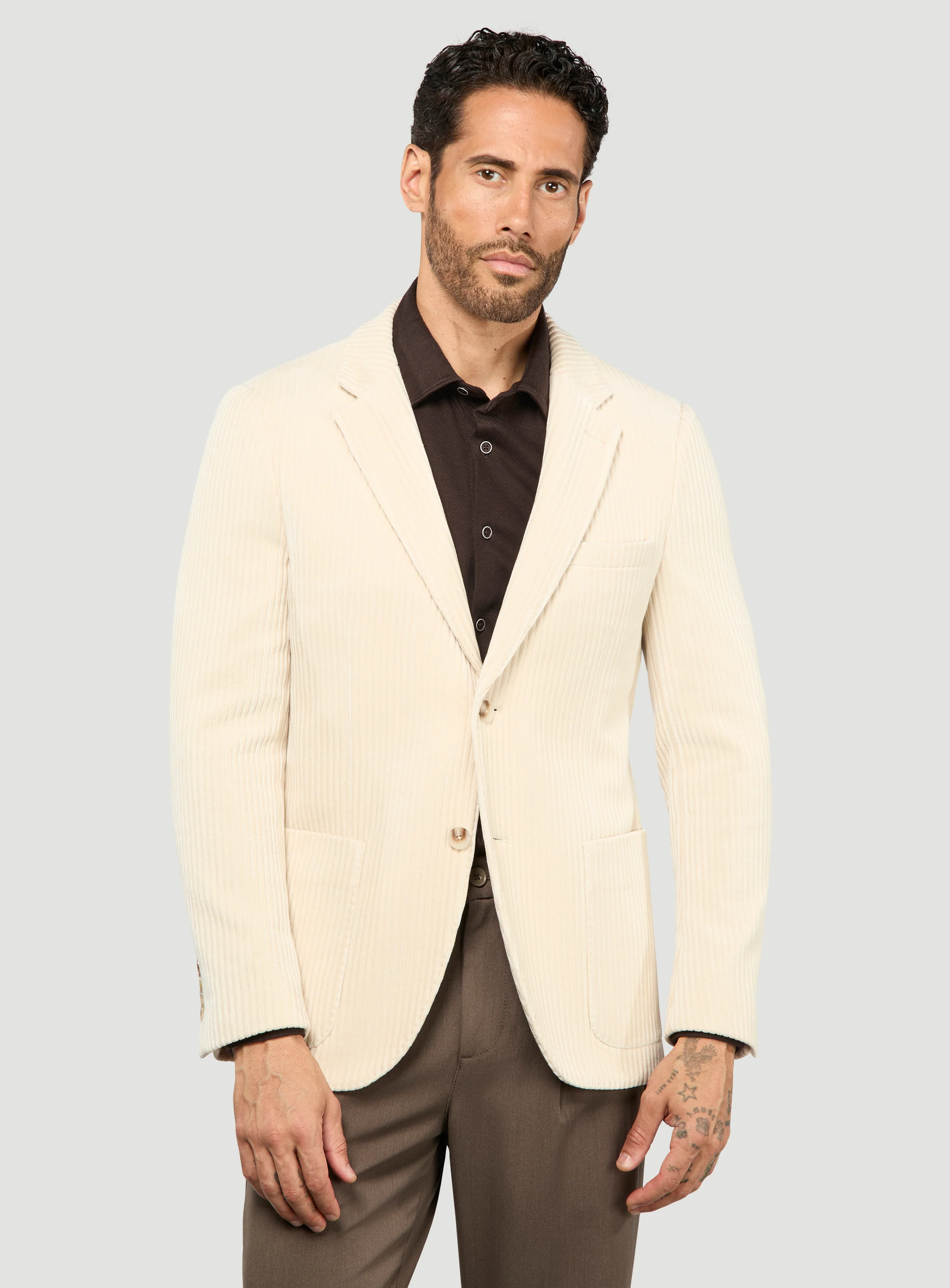 Veston beige en velours