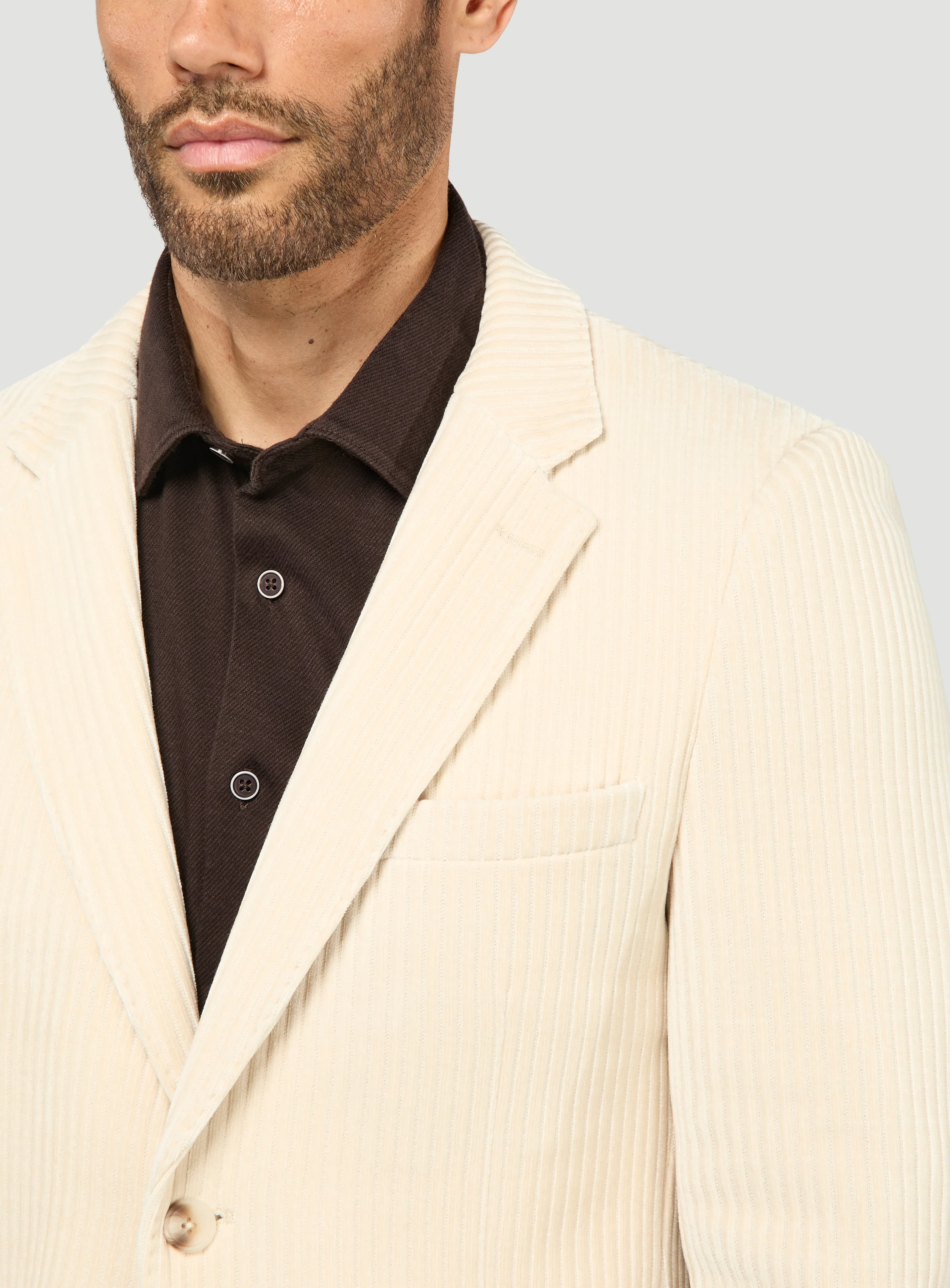Veston beige en velours - Image 2