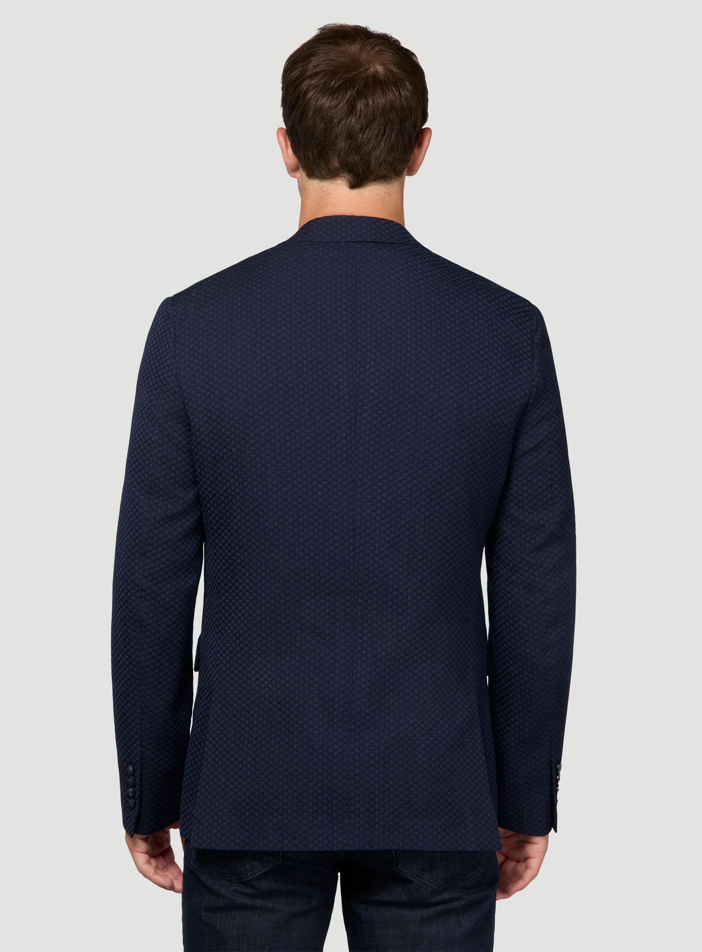 Veston marine en tricot 3D - Image 3