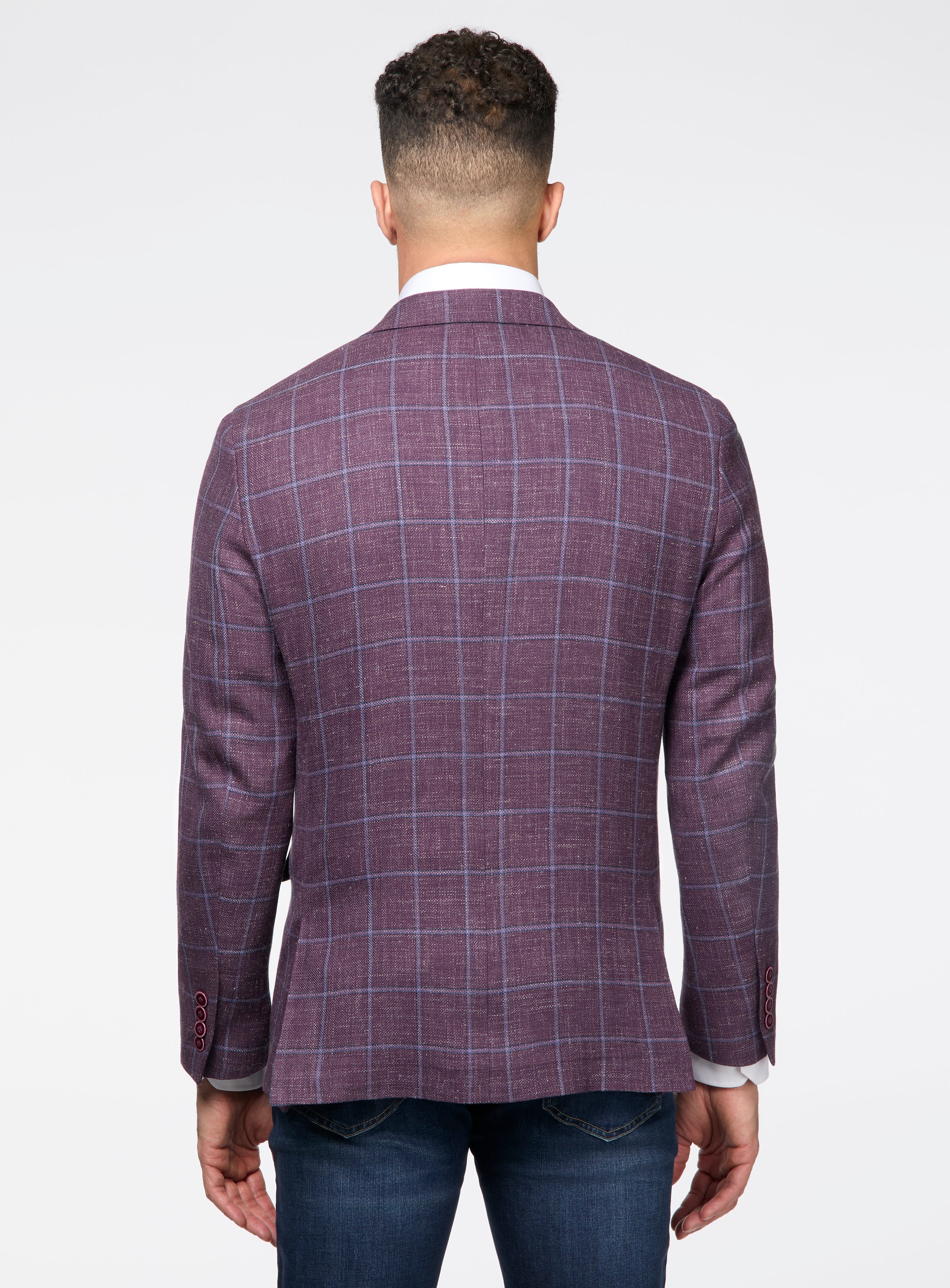 Veston mauve à carreaux - Image 3