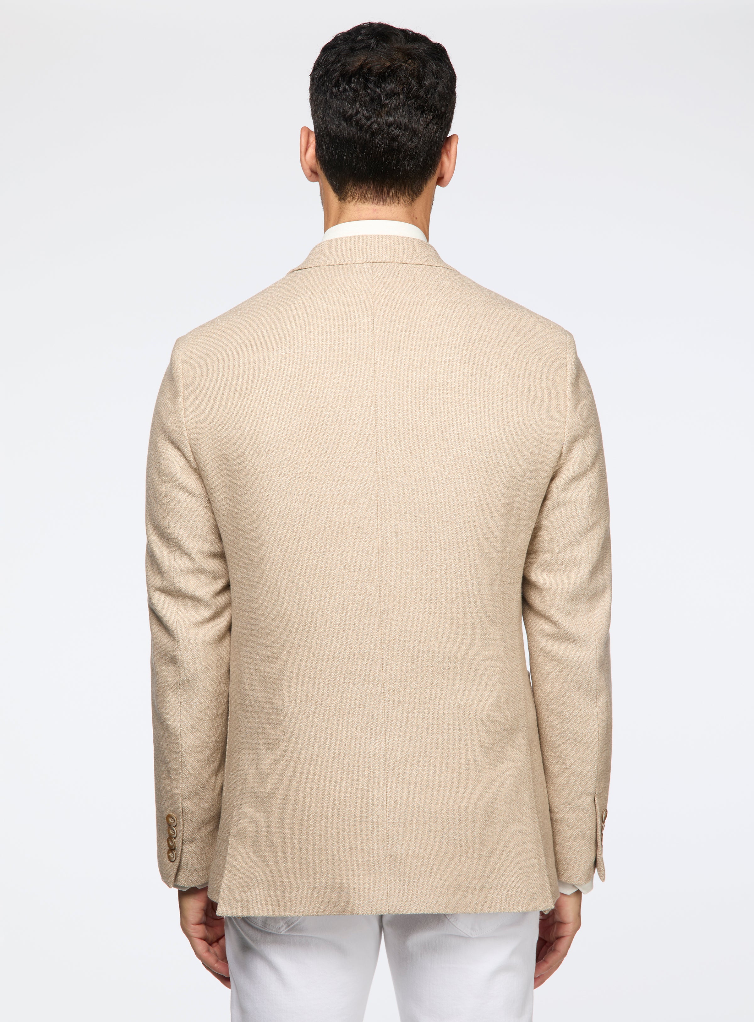 Veston beige à faux uni - Image 3