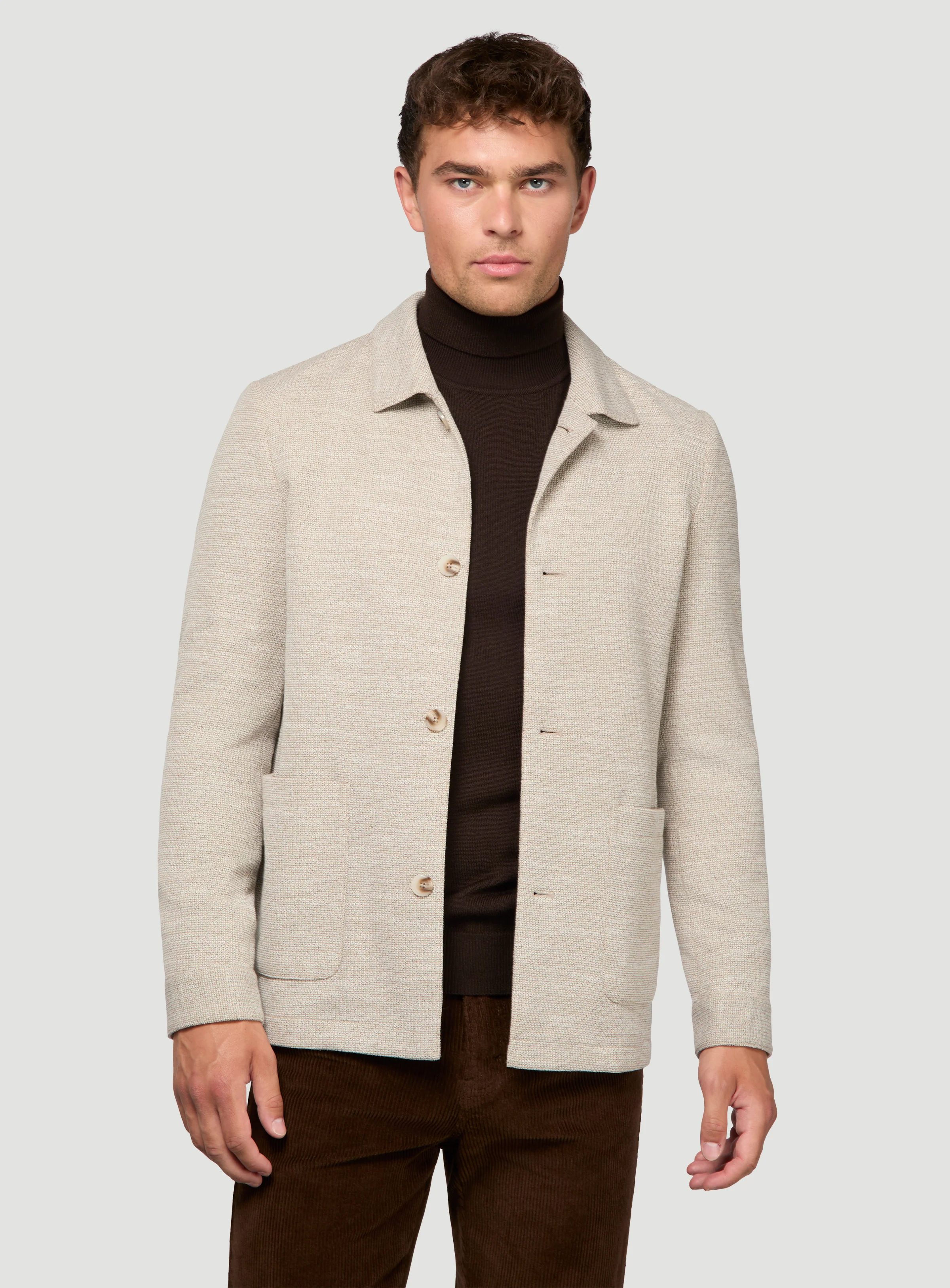 Veston-surchemise beige