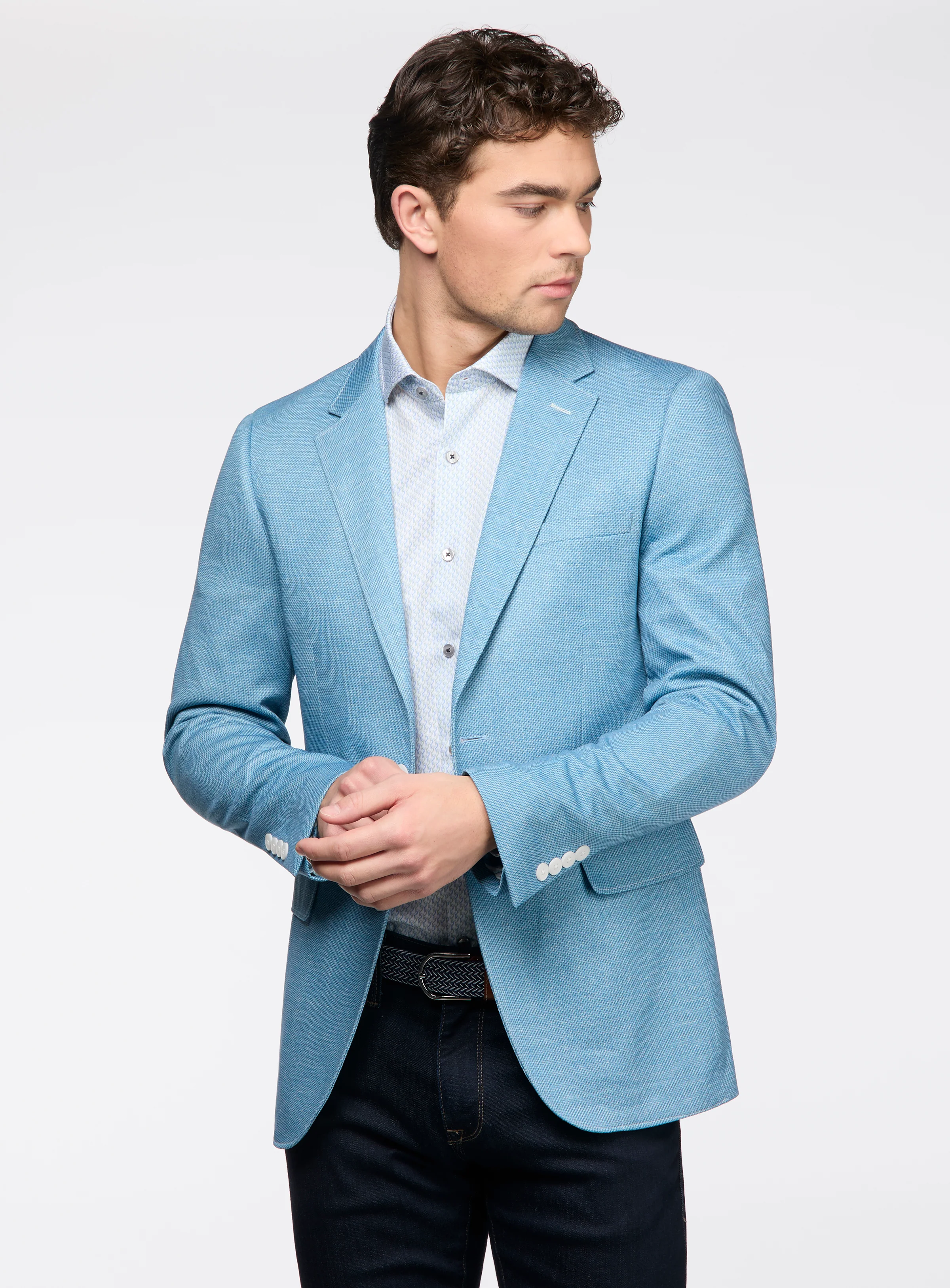 Veston en tricot turquoise - Image 4