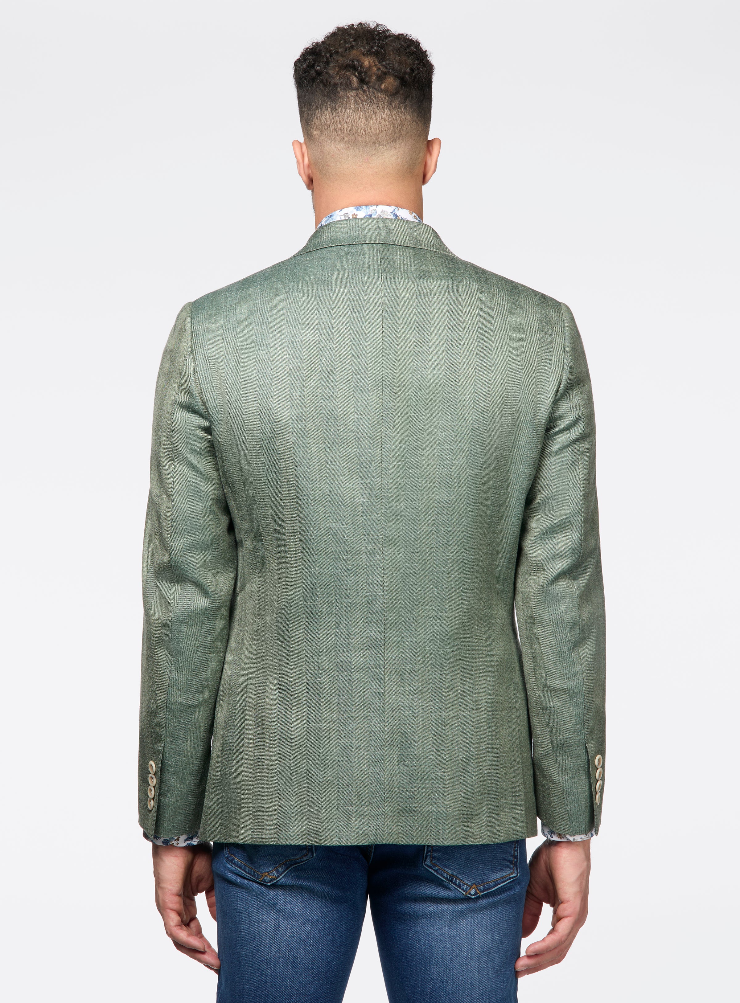 Veston vert à chevrons - Image 3