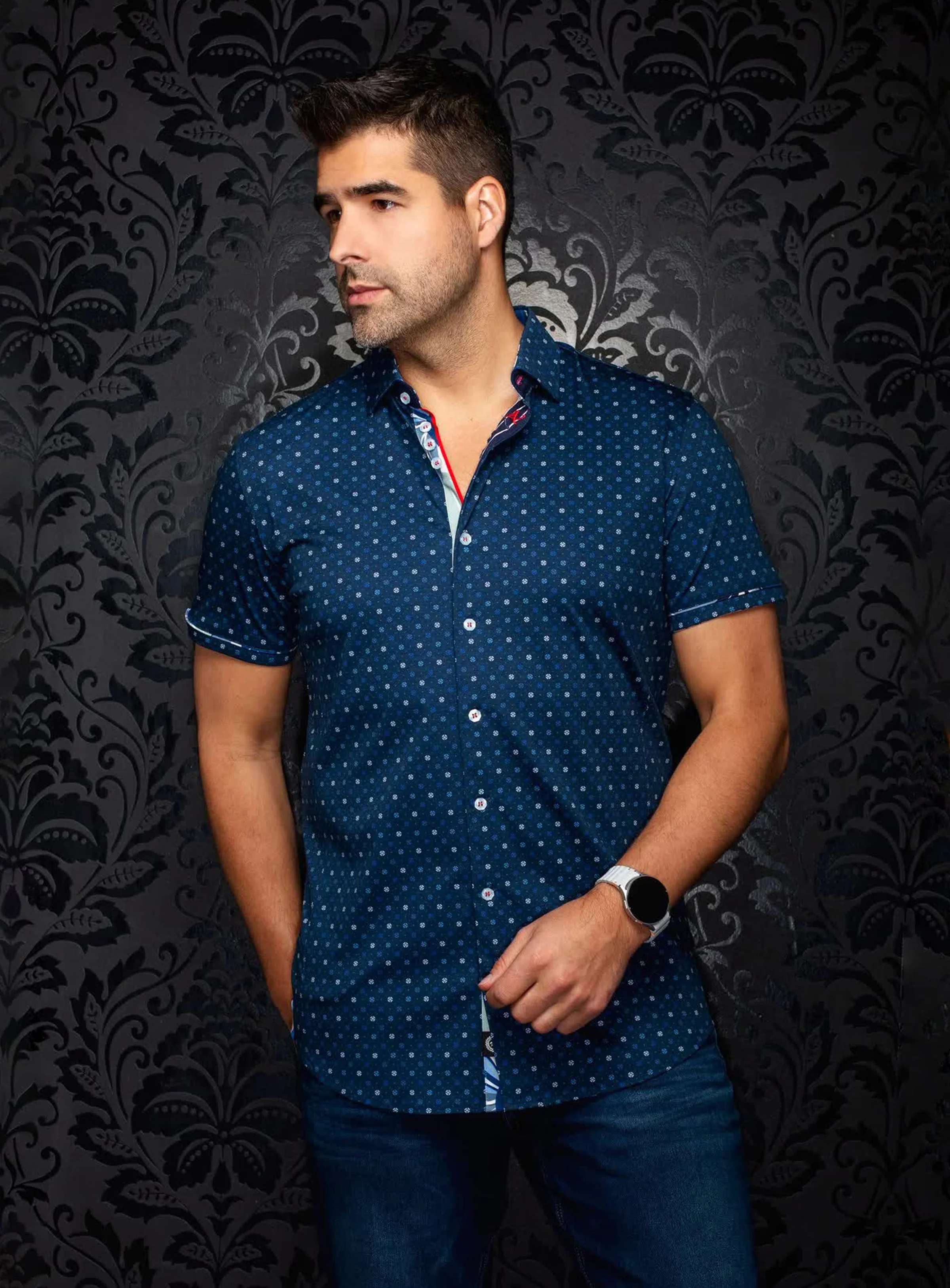 Chemise à motif de micro cercles 'Patmos' - Image 2