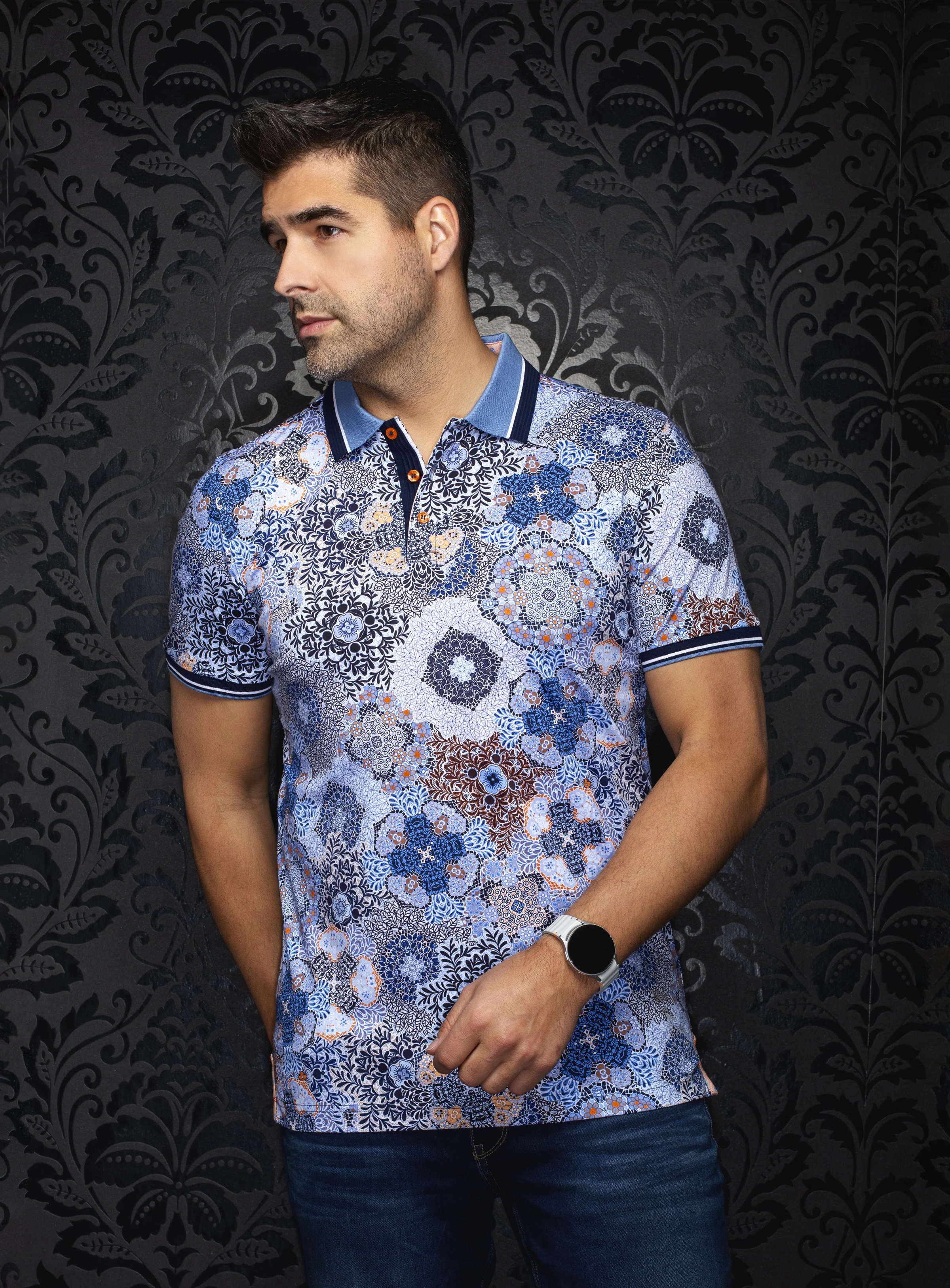 Polo à motif mandala 'Casablanca'