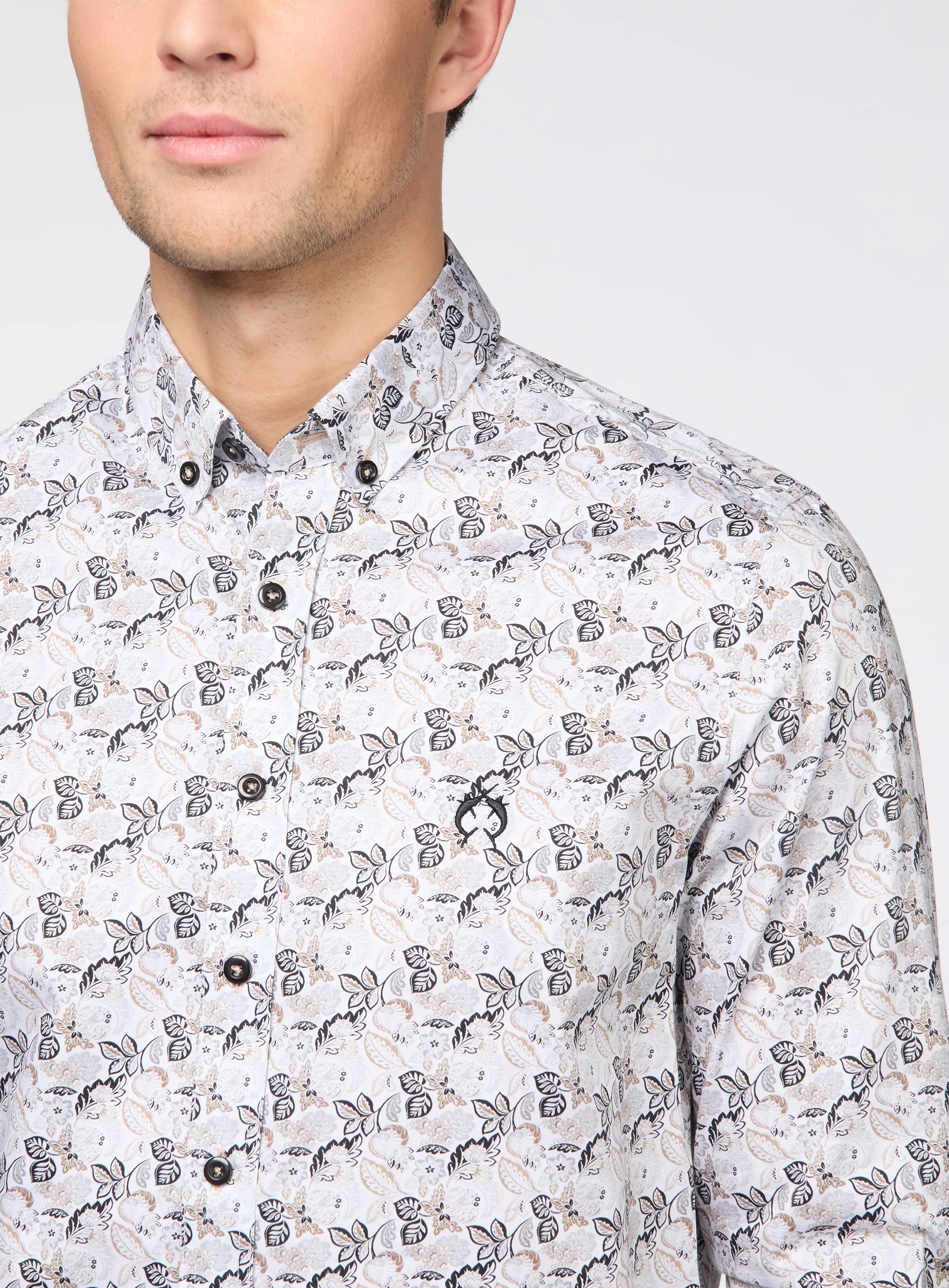 Chemise à motif beige - Image 2
