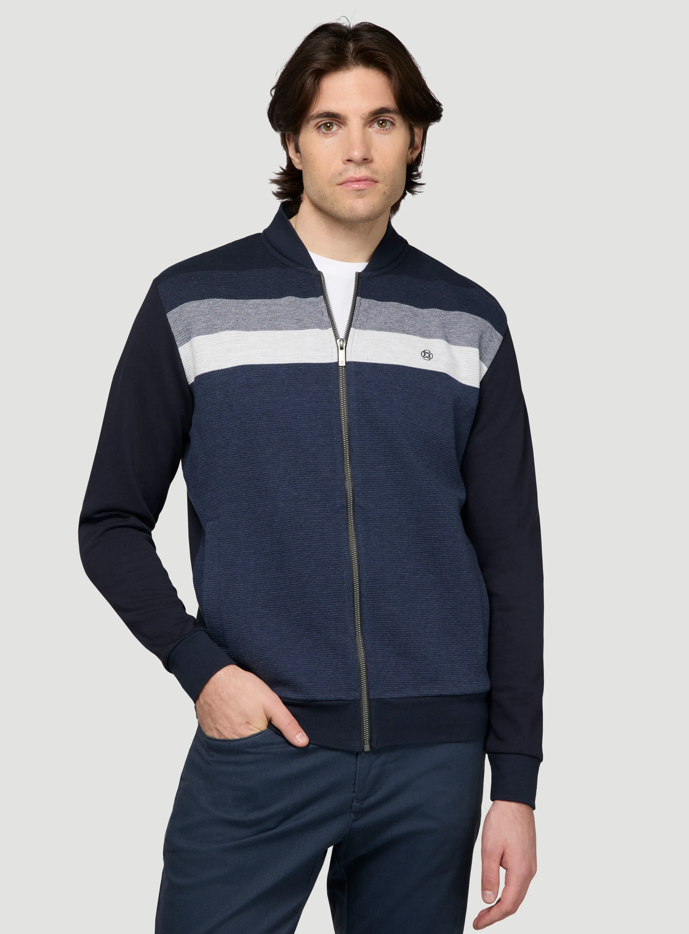 Cardigan marine à rayures