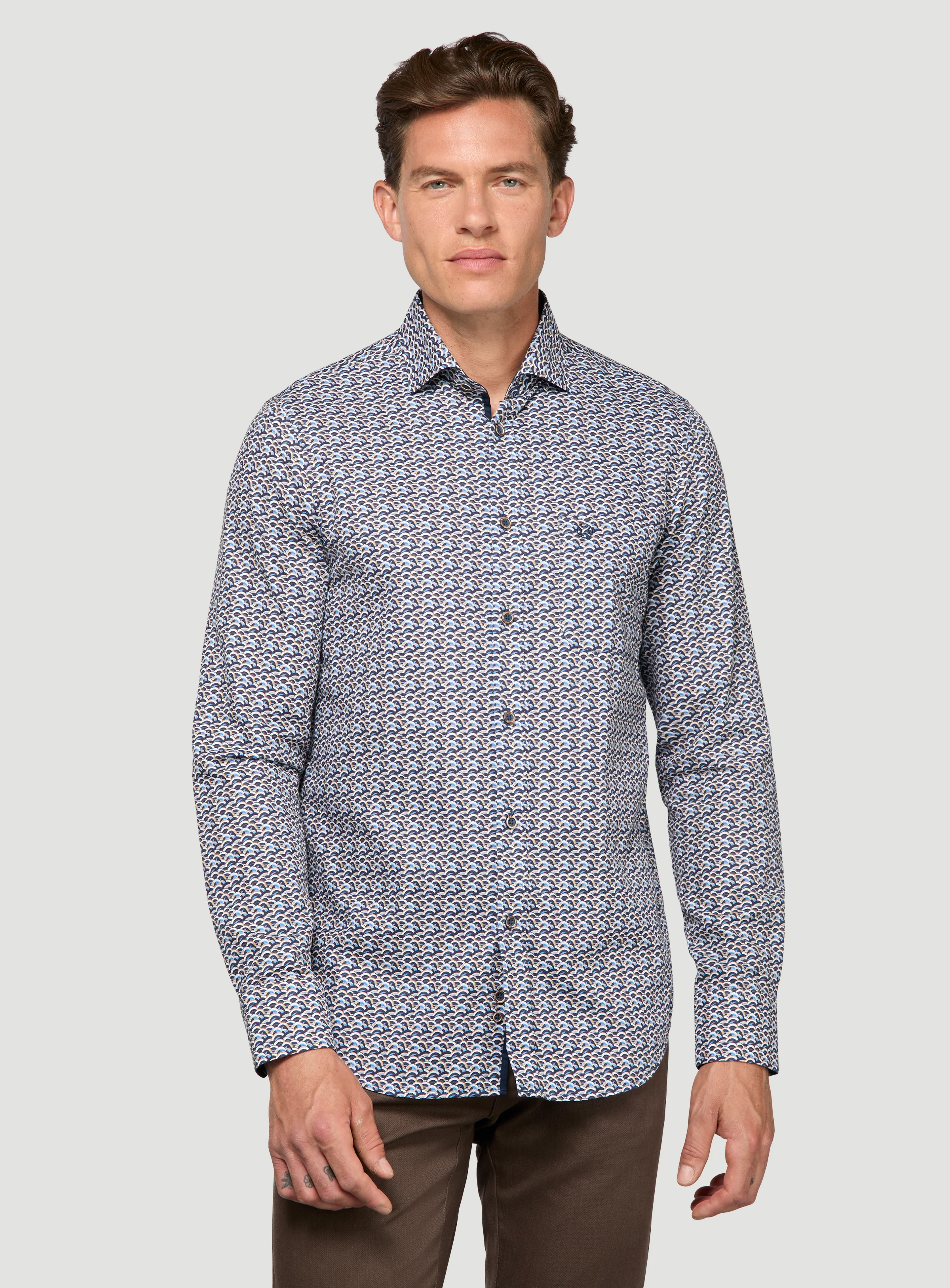 Chemise à motif de demi-lunes