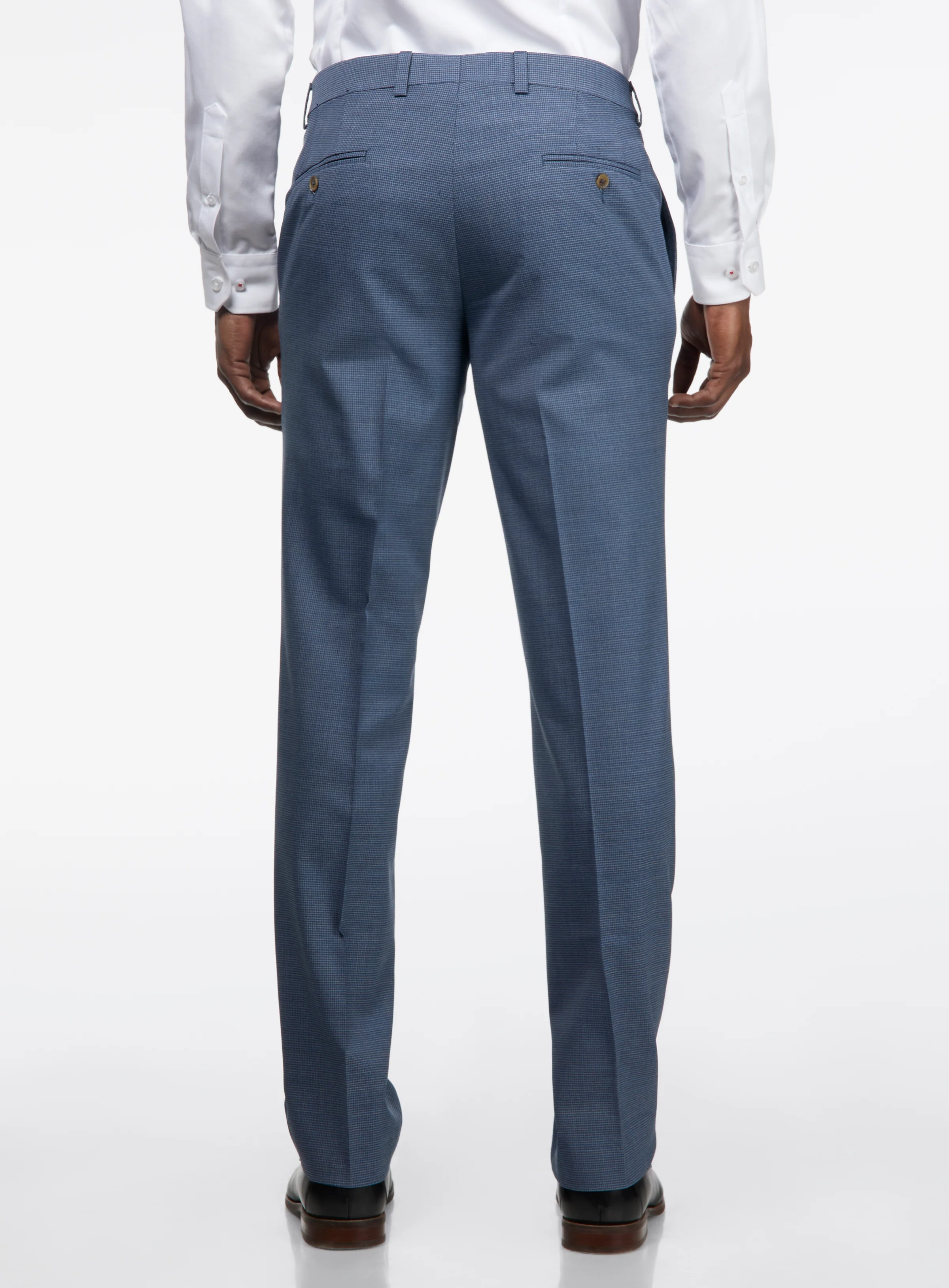 Pantalon habillé bleu à micro motif - Image 3