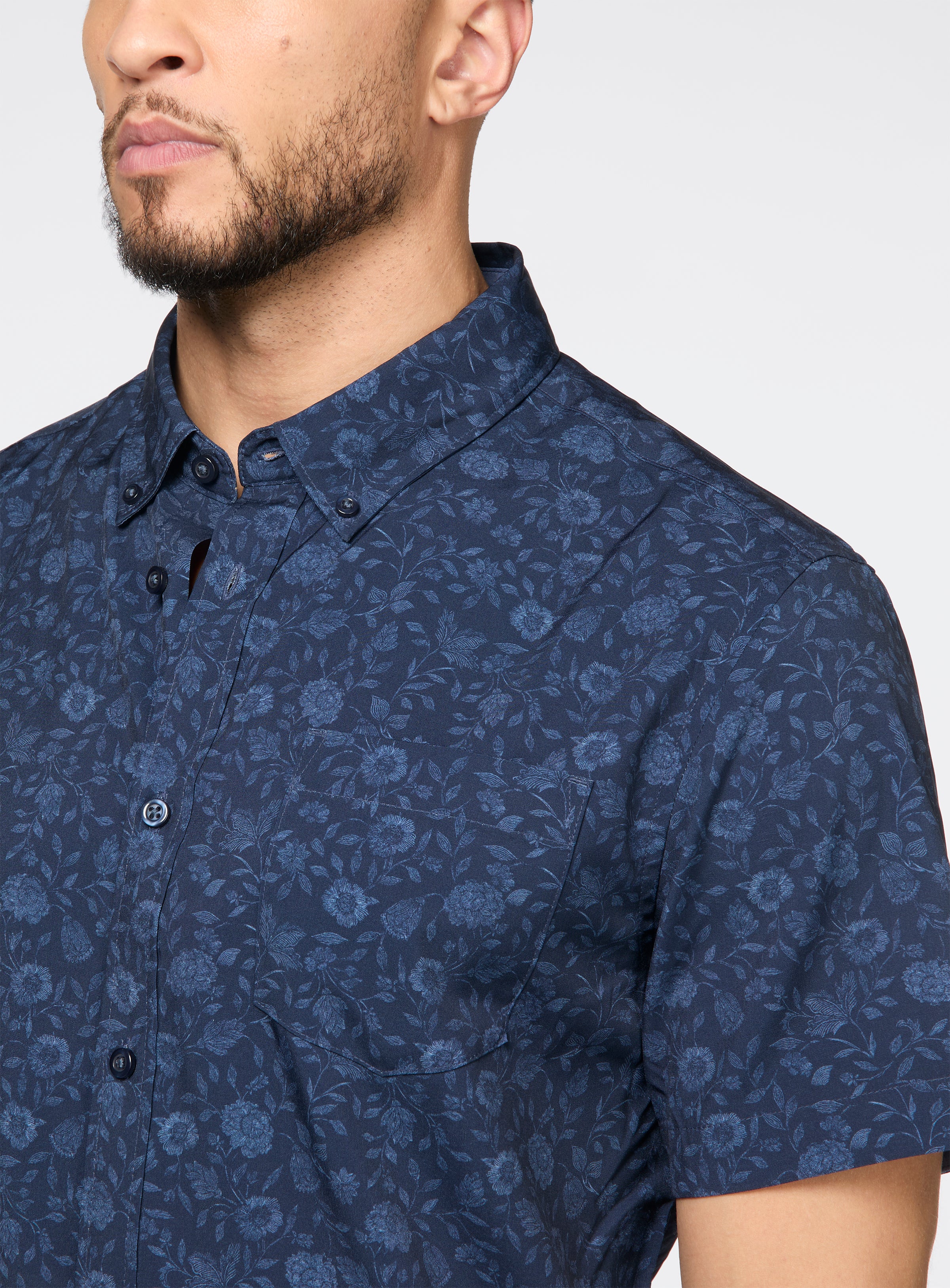 Chemise marine à motif floral - Image 2