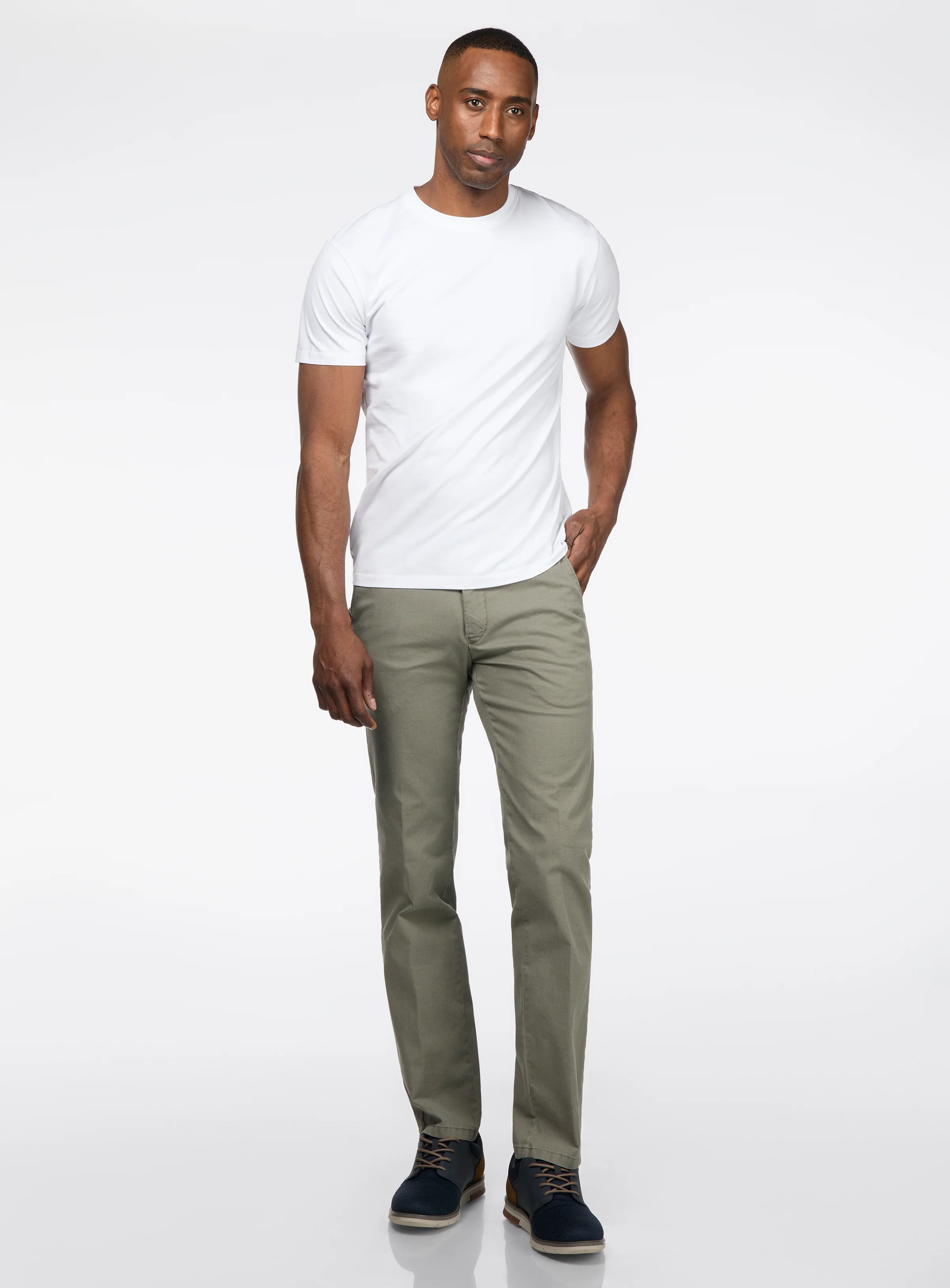 Chino texturé vert 'BONN8121'