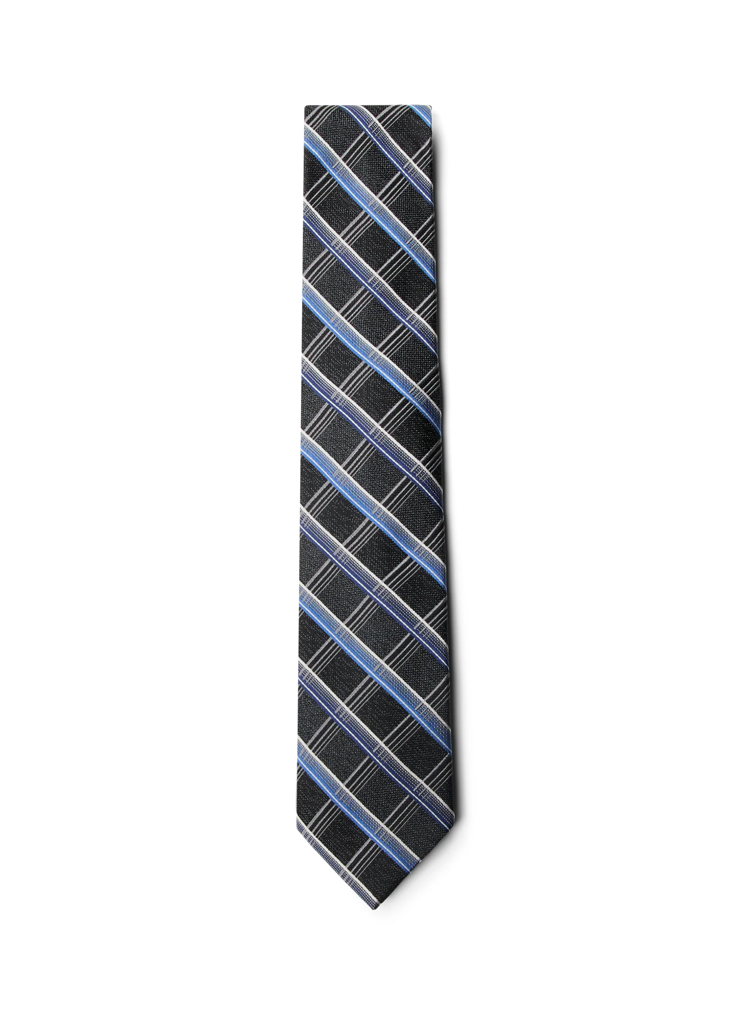 Cravate noire à motif de carreaux