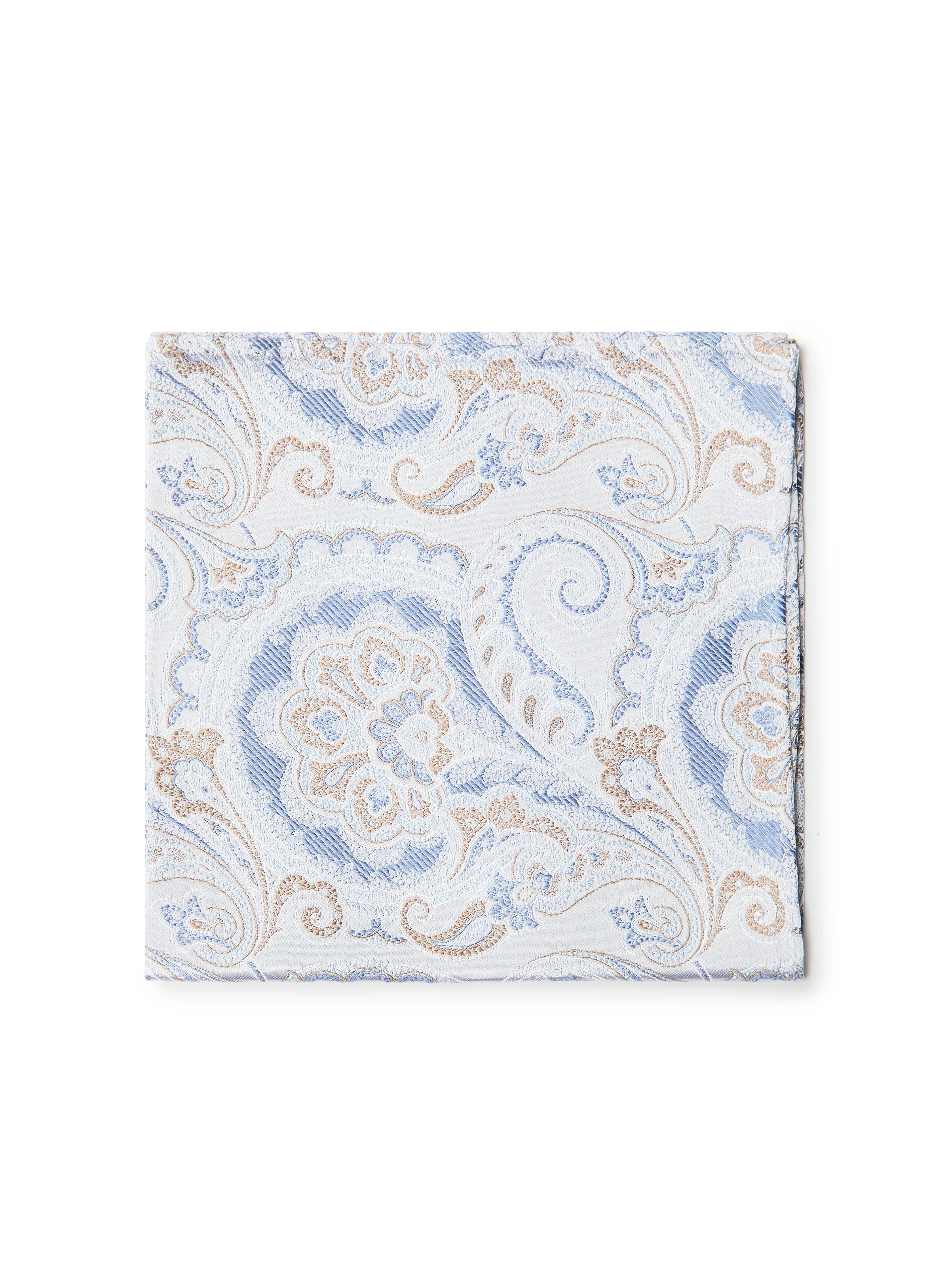 Mouchoir de poche bleu à motif paisley