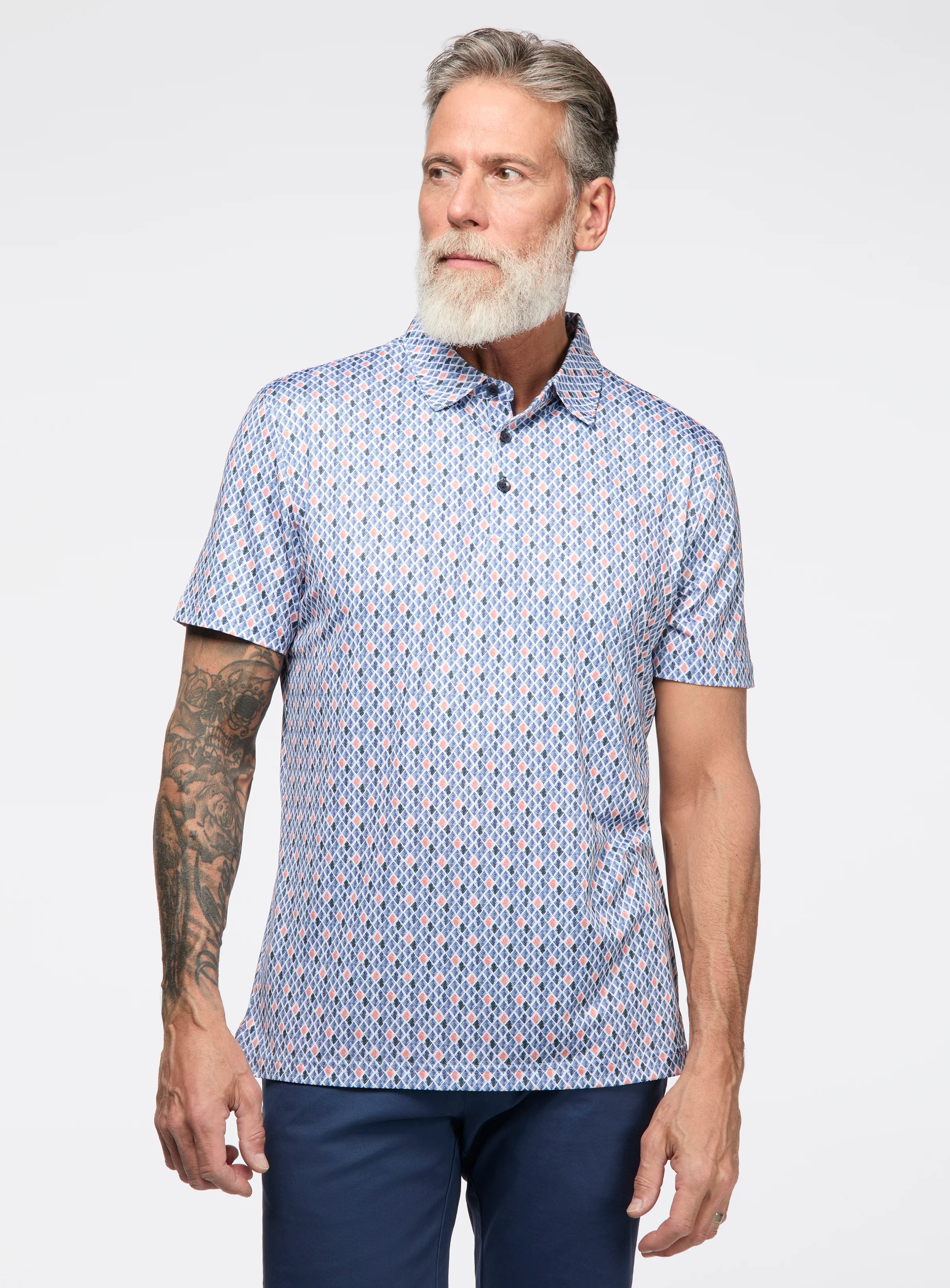Polo à motif diamants
