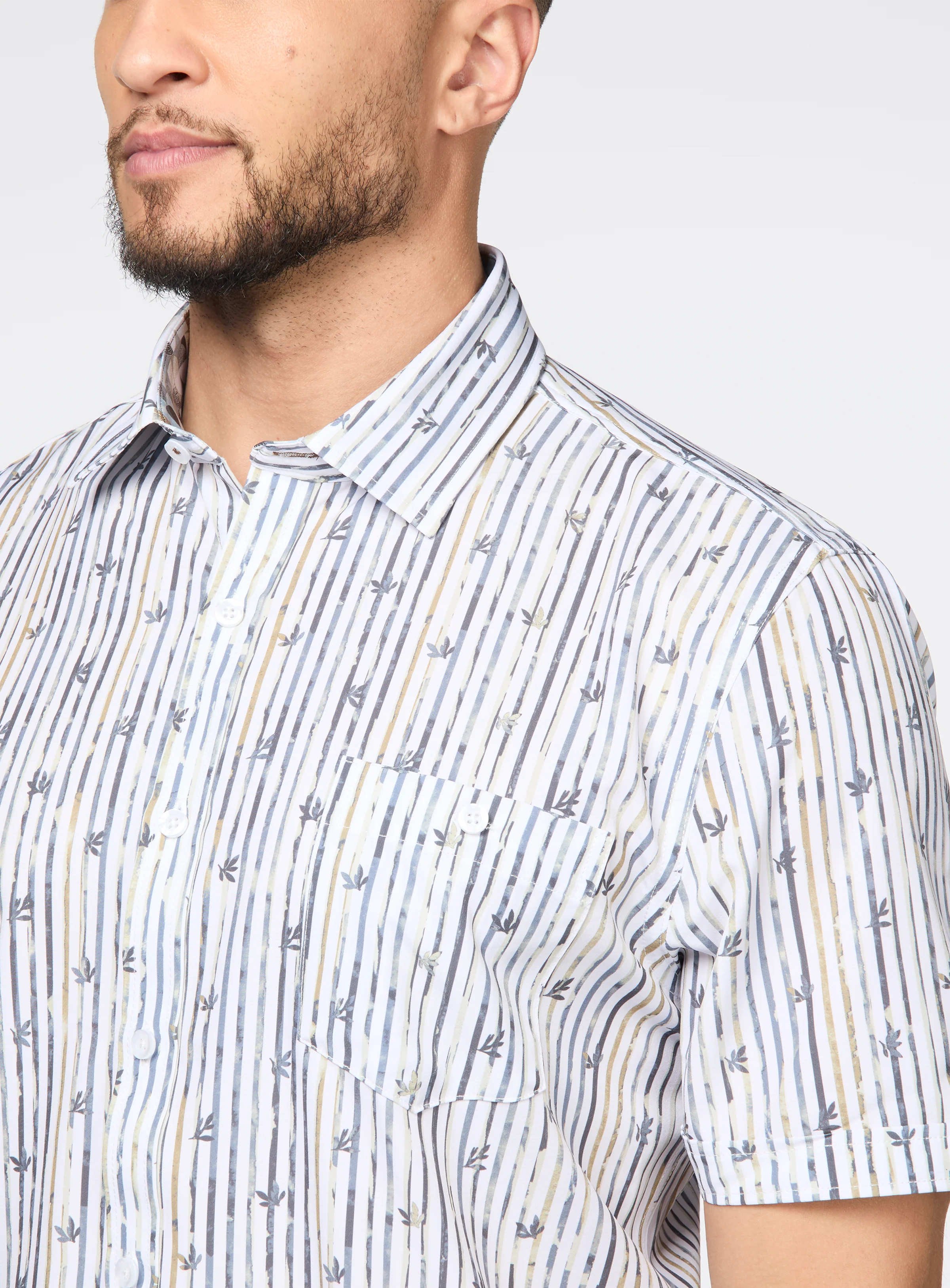 Chemise extensible à motif de lignes - Image 2