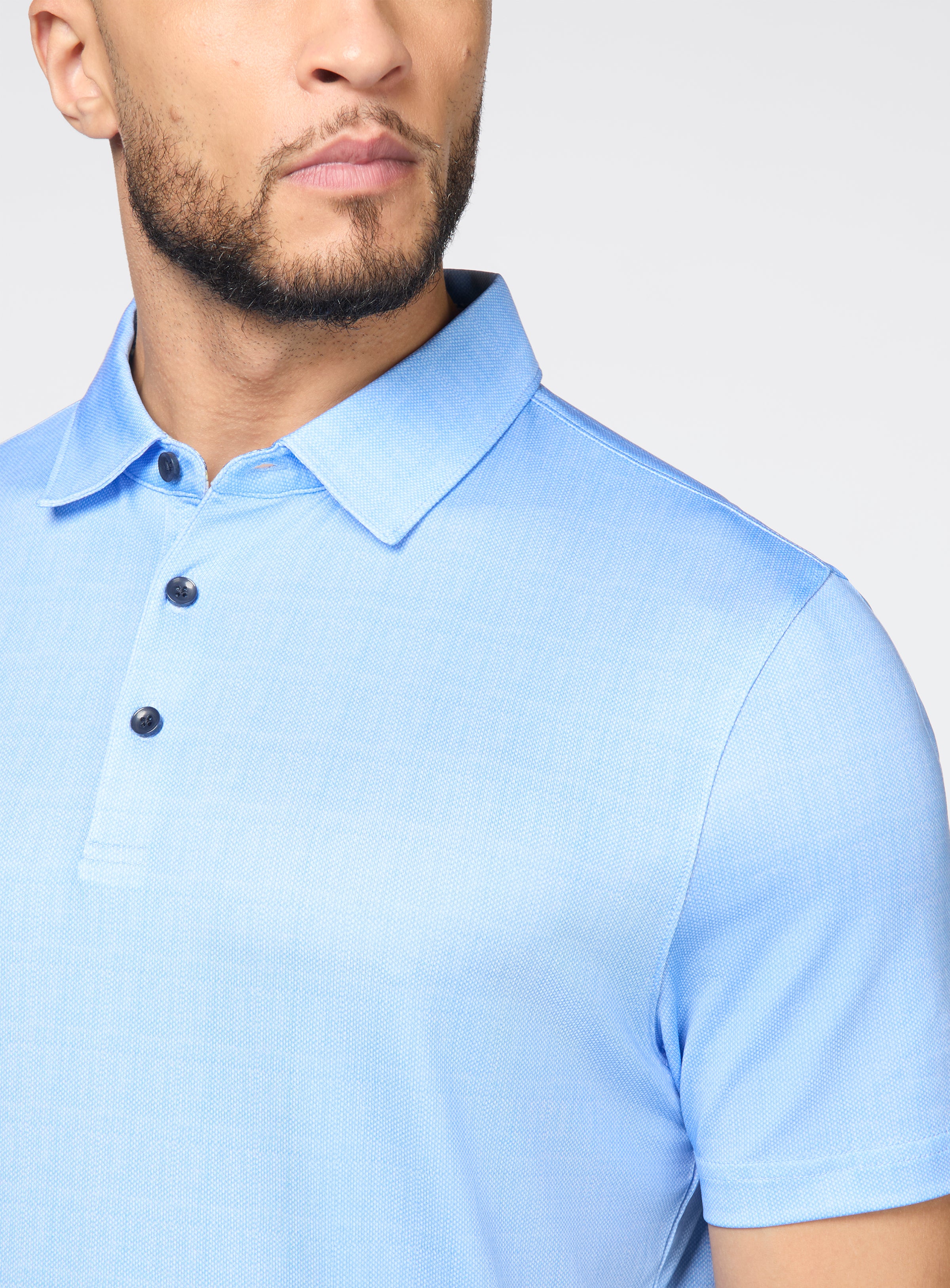 Polo en piqué bleu - Image 2
