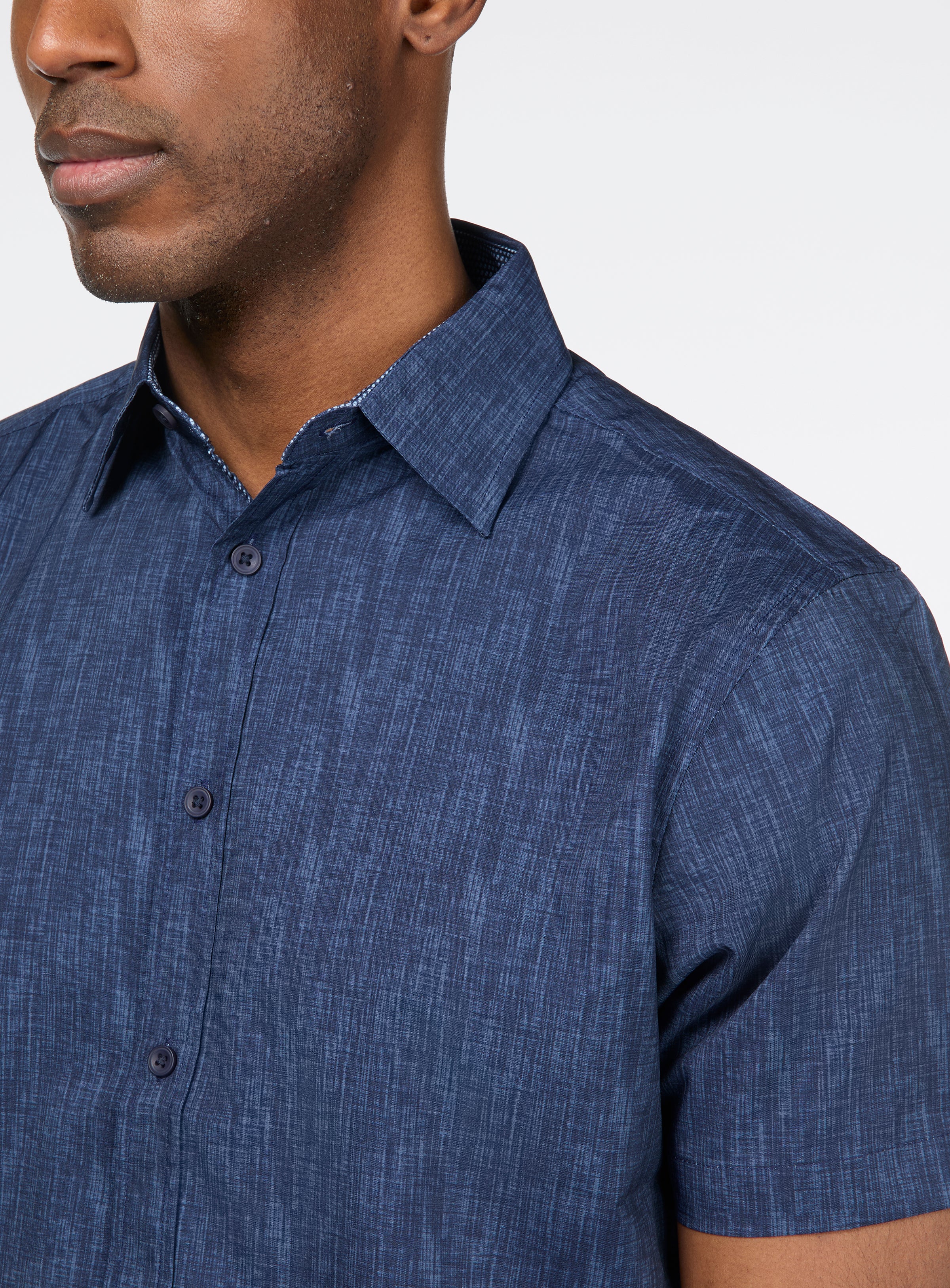 Chemise marine unie - Image 2