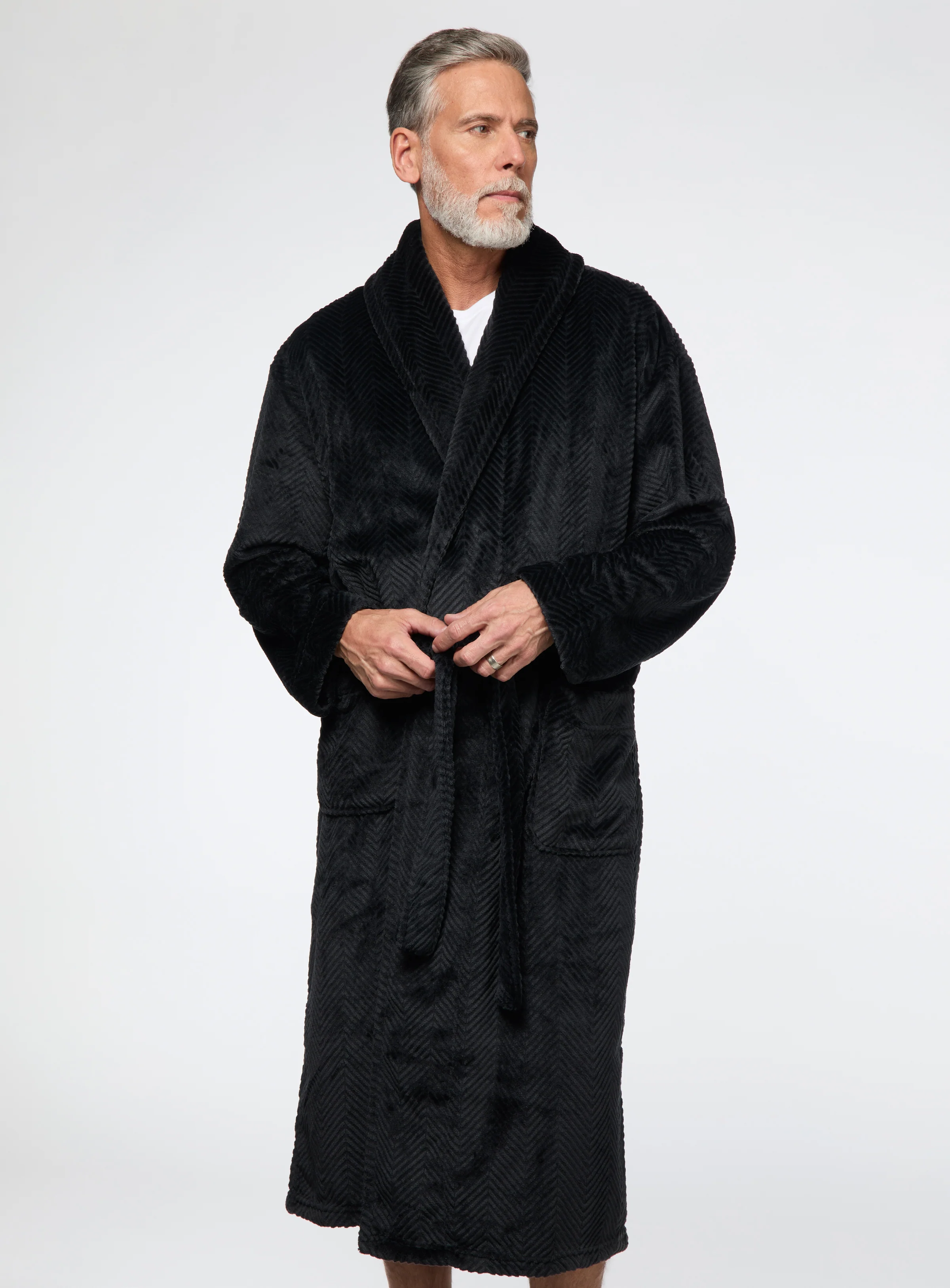 Robe de chambre en jacquard noir