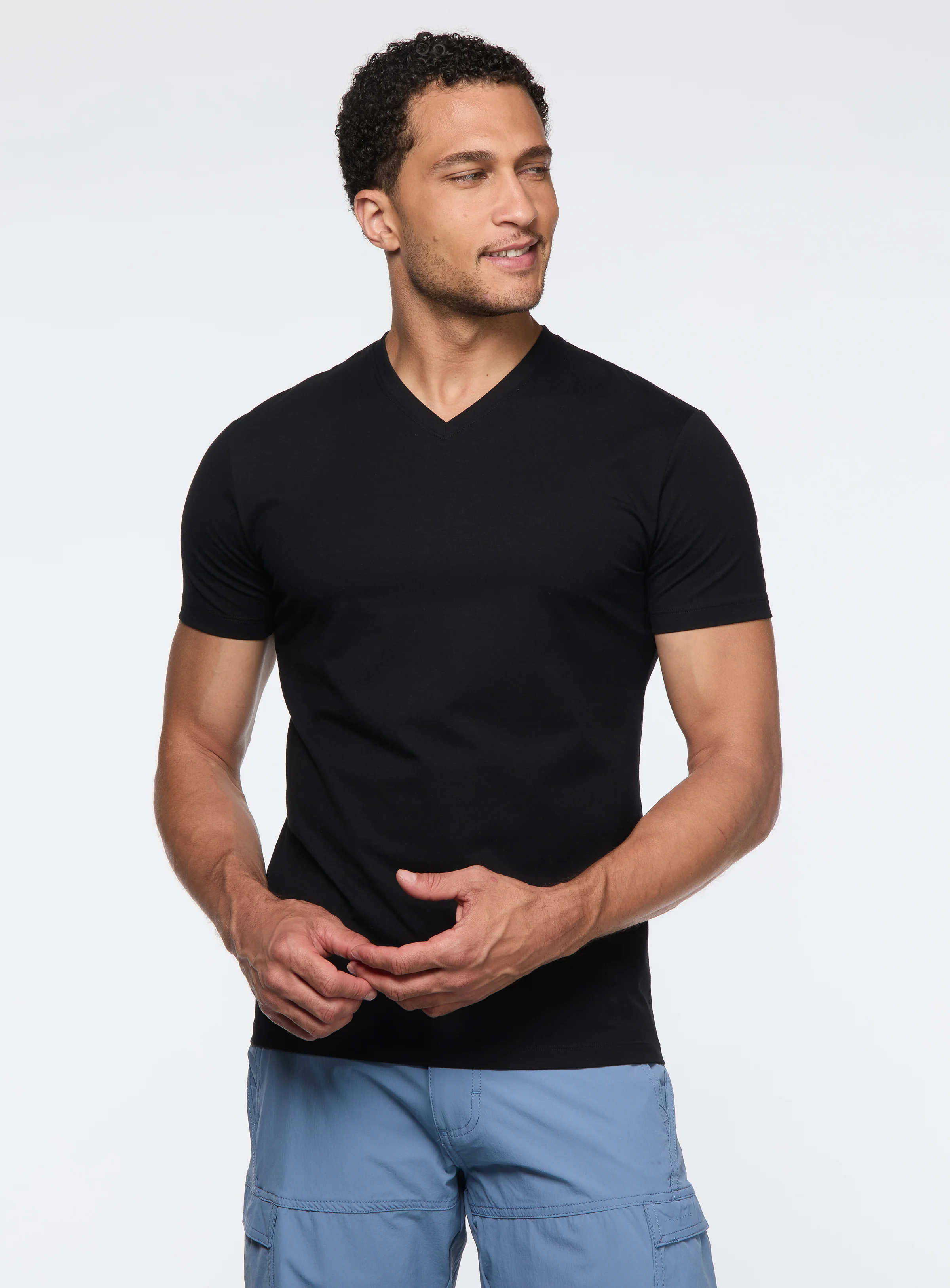 T-shirt basique à col V - Image 3