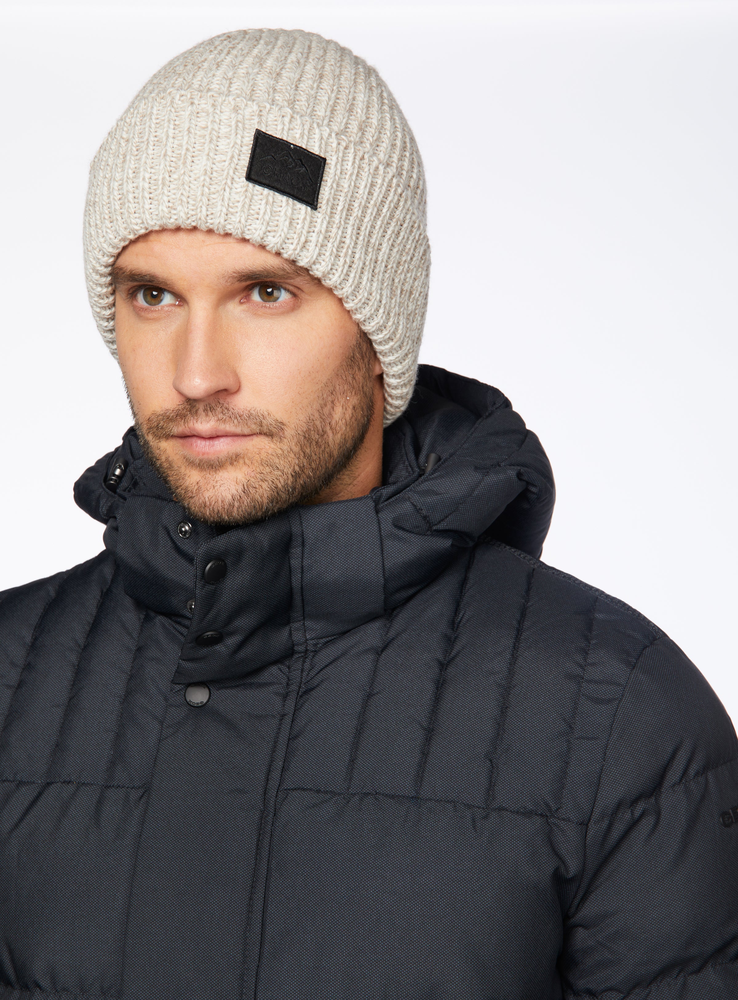 Tuque en tricot beige