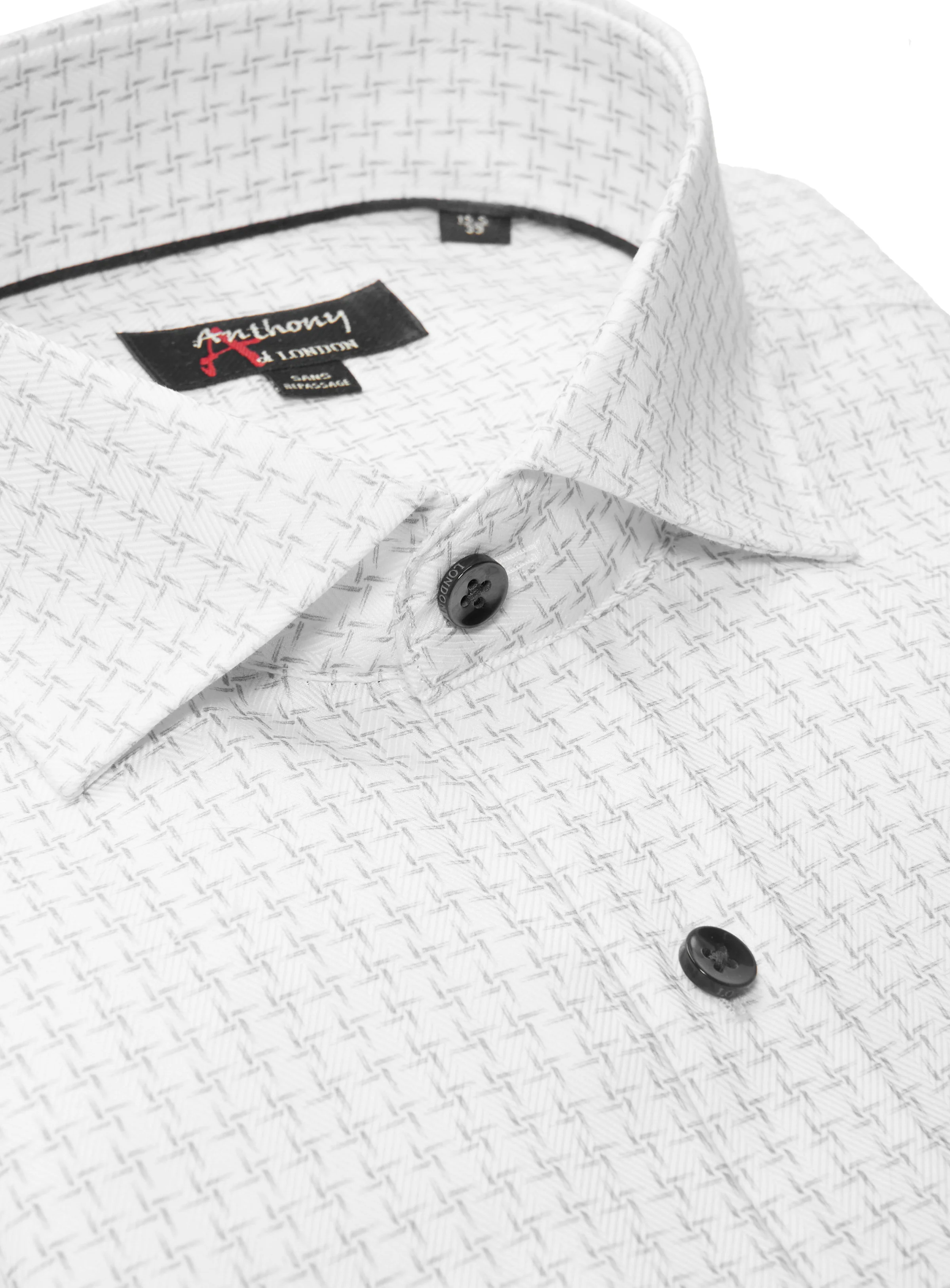 Chemise sans repassage à motif hachuré - Image 4