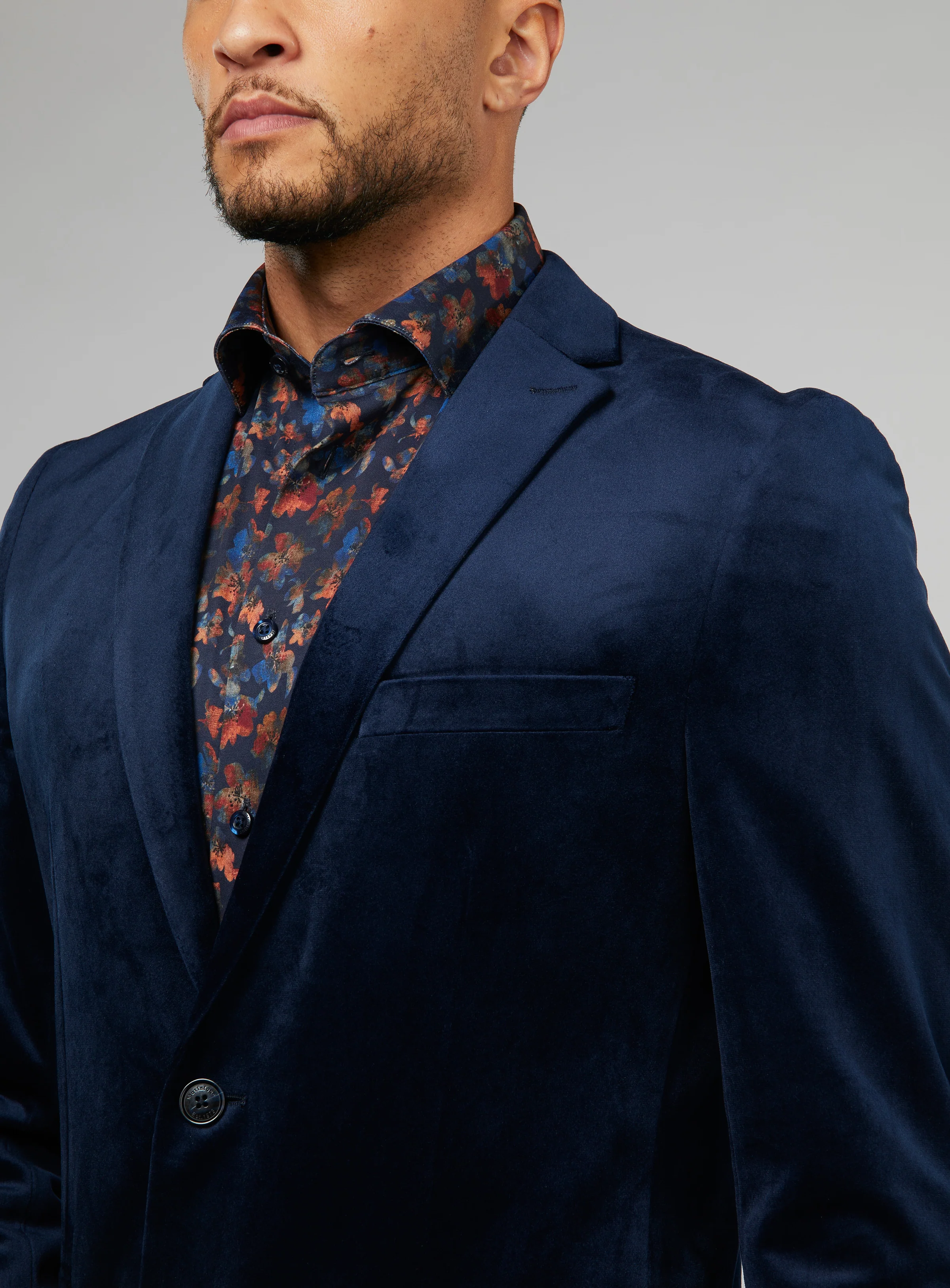 Veston en velours marine - Image 2