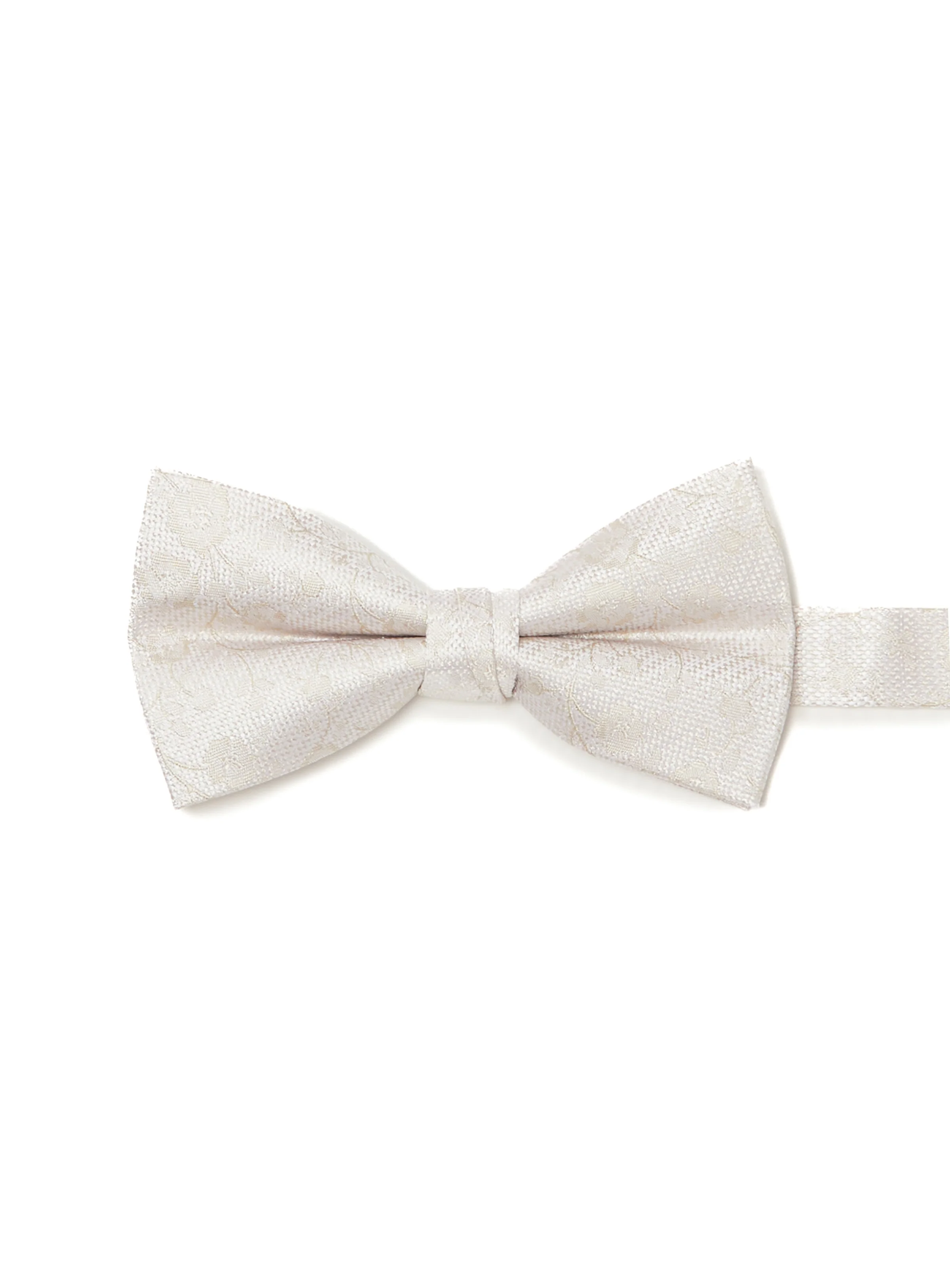 Noeud papillon beige à fleurs ton sur ton