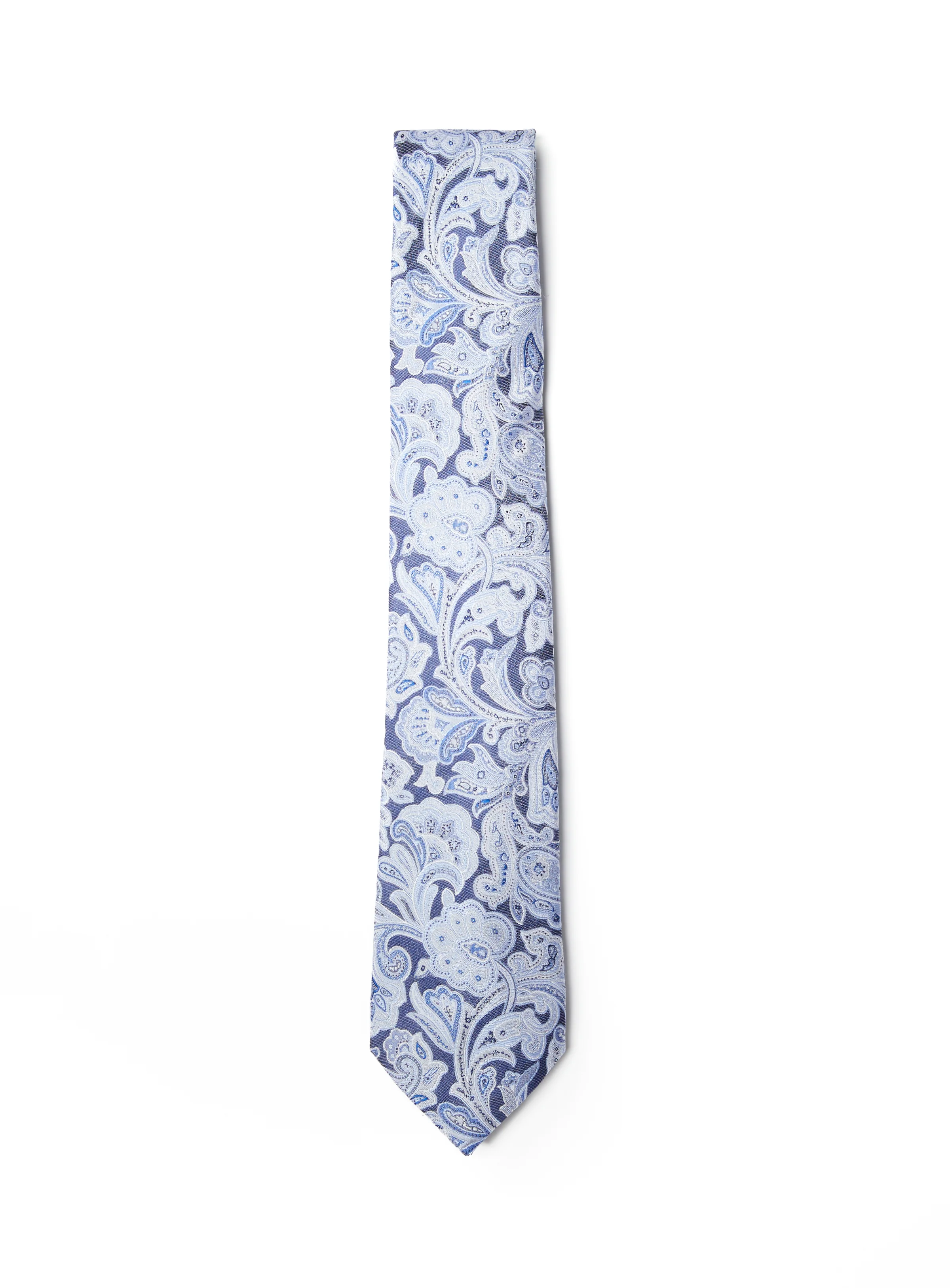 Cravate bleue paisley