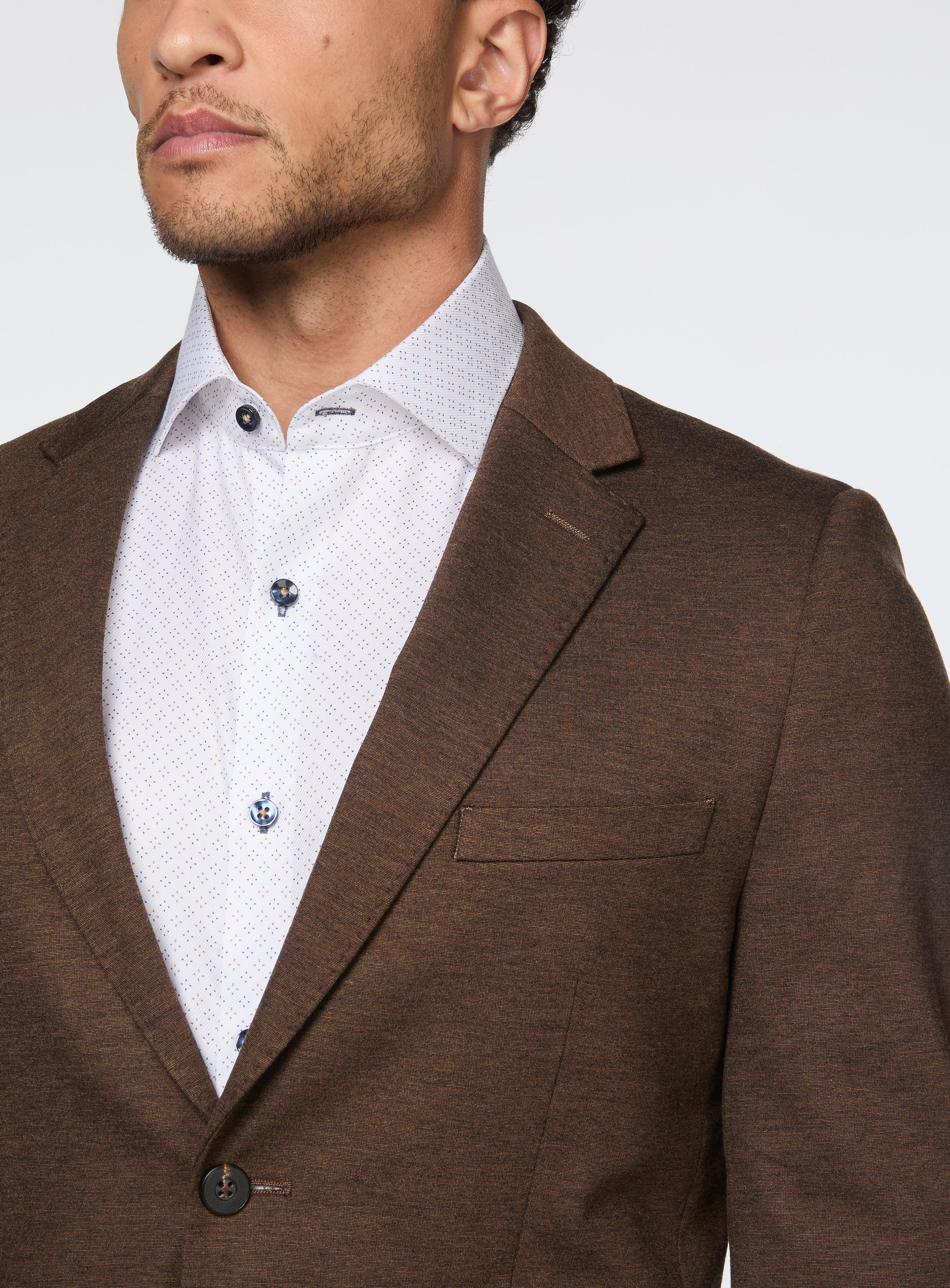 Complet cognac en tricot extensible - Image 2
