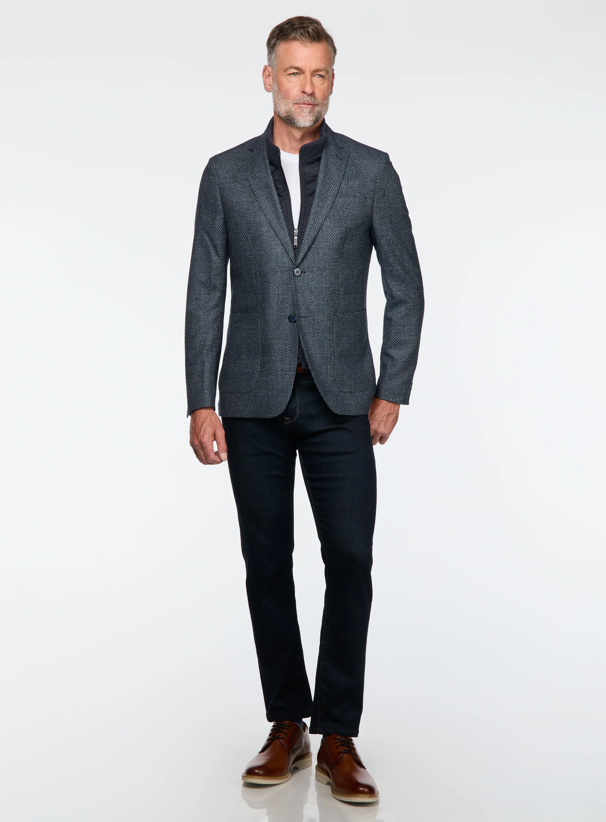 Veston marine en tricot bouclé - Image 4