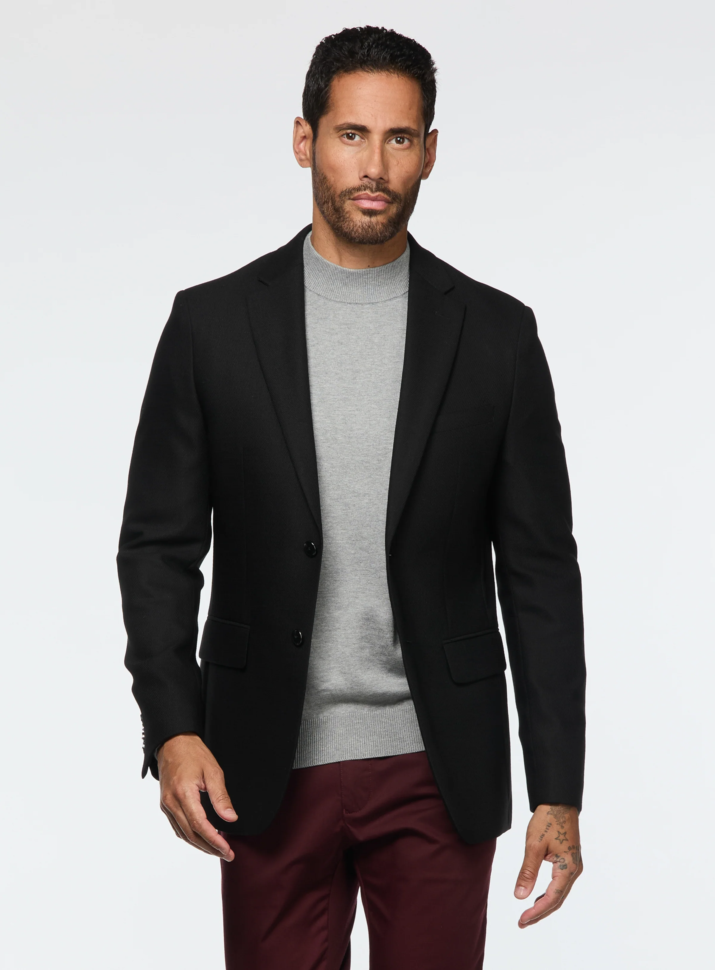 Veston noir texturé