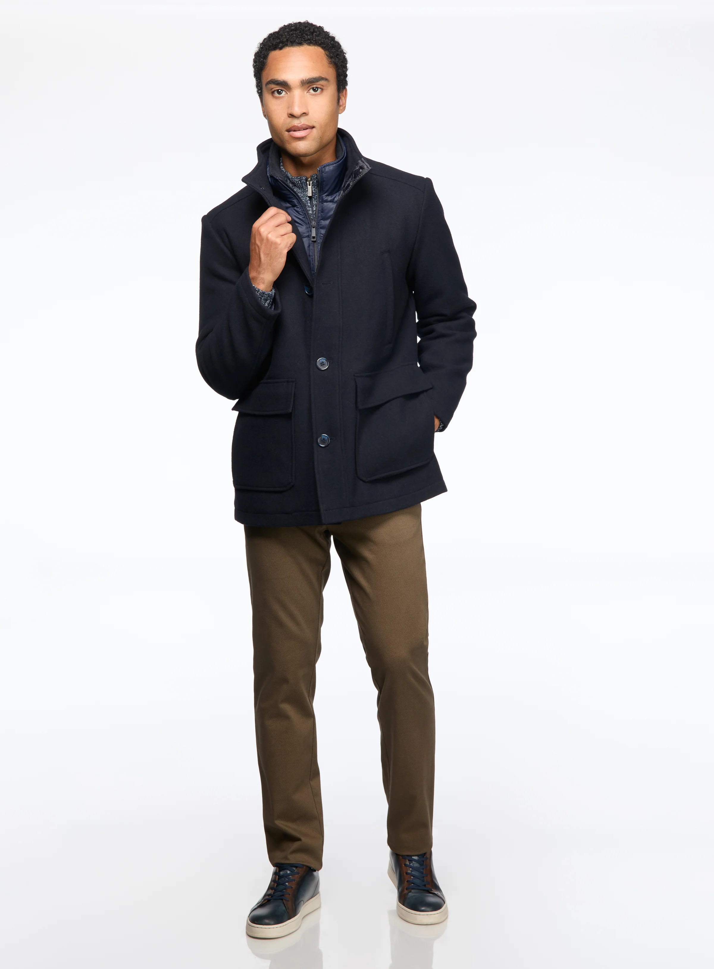 Manteau uni en laine - Image 12